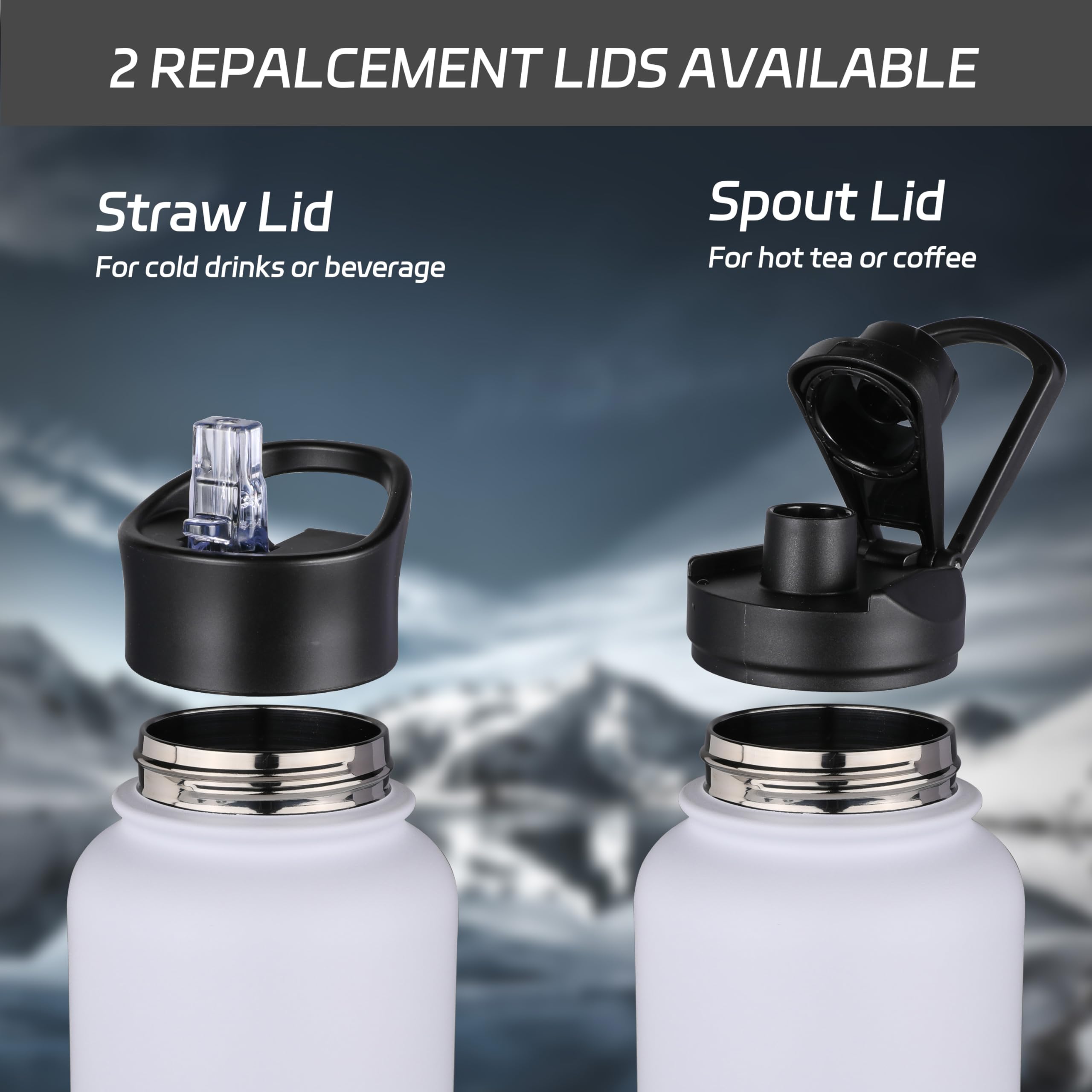 Hasle Outfitters 32 Oz Insulated Water Bottle Stainless Steel Double Walled Vacuum Sports