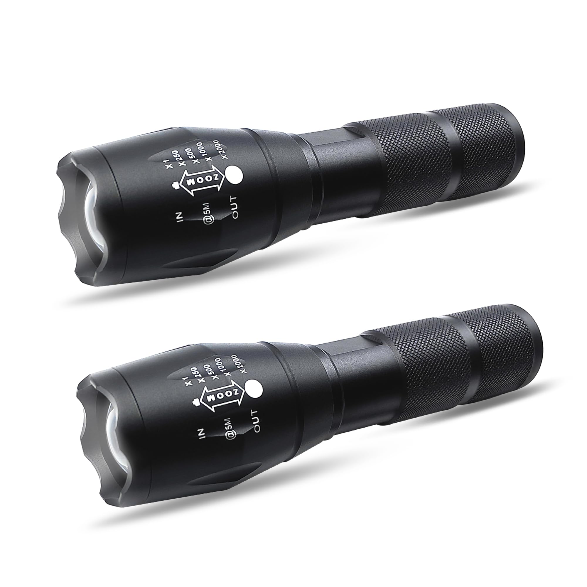 Naiveisland Military-Grade High Lumens Led Flashlight,Waterproof Single Mode Torch For Camping, Outdoor, And Everyday Carry,2-Pack