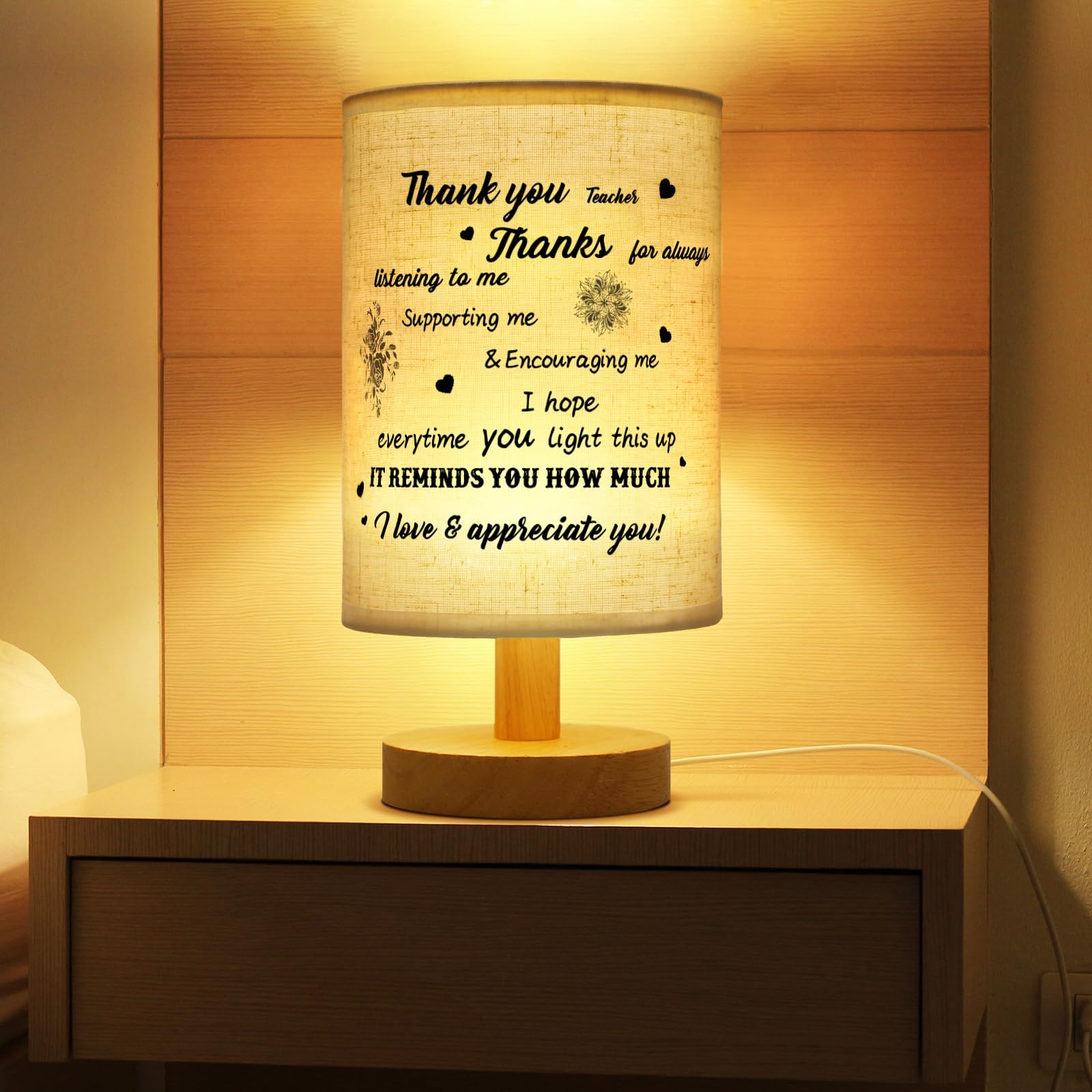 Glooglitter Teacher Appreciation Graduation Thank You Desk Lamp Women Reading Lamp For Teacher Appreciation Week Graduation Retirement Birthday