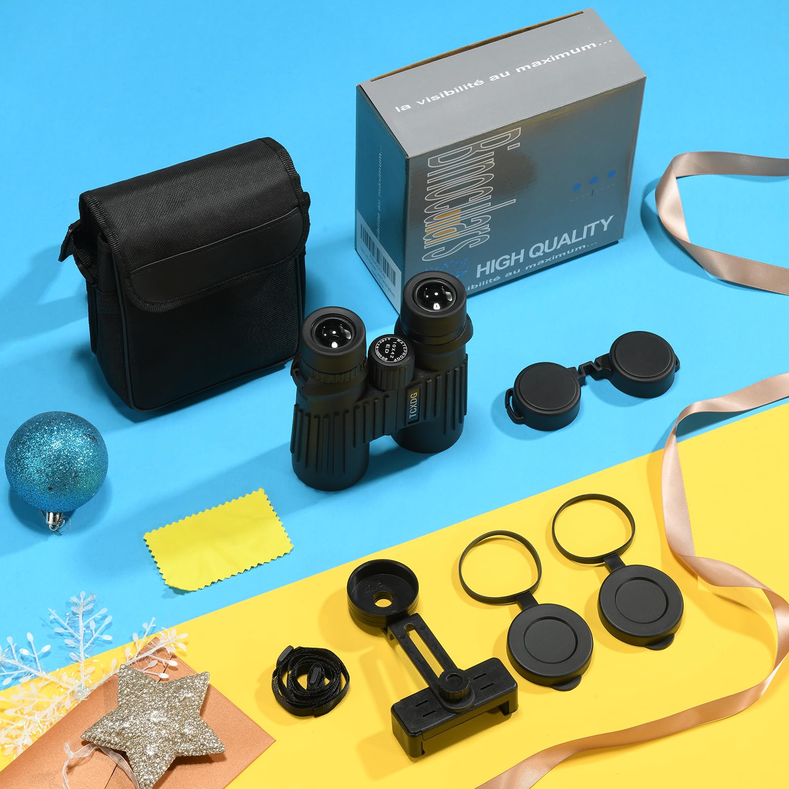 Tcxdg Hd 10X42 Binoculars With Phone Adapter - 8X20 Corner Monoculars - Large View, Clear Low Light Binoculars - Waterproof, Lightweight For Birding, Boating, Hiking, Camping (Black)