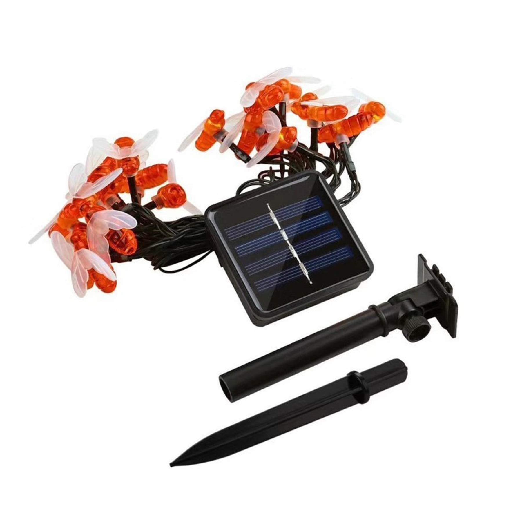 Snomyrs Solar String Lights Outdoor 21 Ft 30 Led Solar Bee String Lights With 8 Lighting Modes Bumble Bee Lights For Garden Yard Lawn Patio Party Grass Decor (Warm White)
