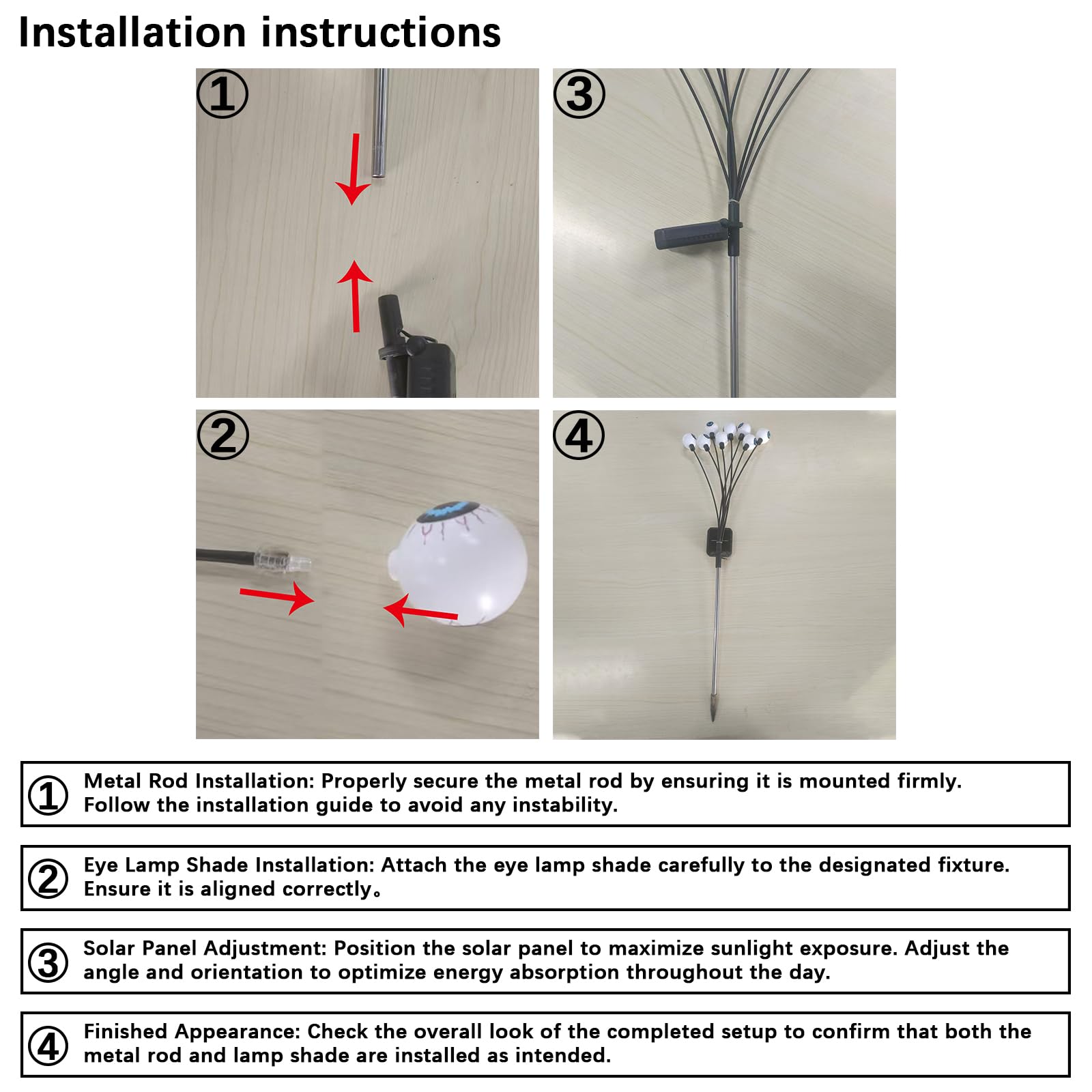 Uasnhu Halloween Decorations, 4 Pack Halloween Yard Decorations Solar Two Functions, Halloween Lights For Patio Garden Lawn Party Decorations