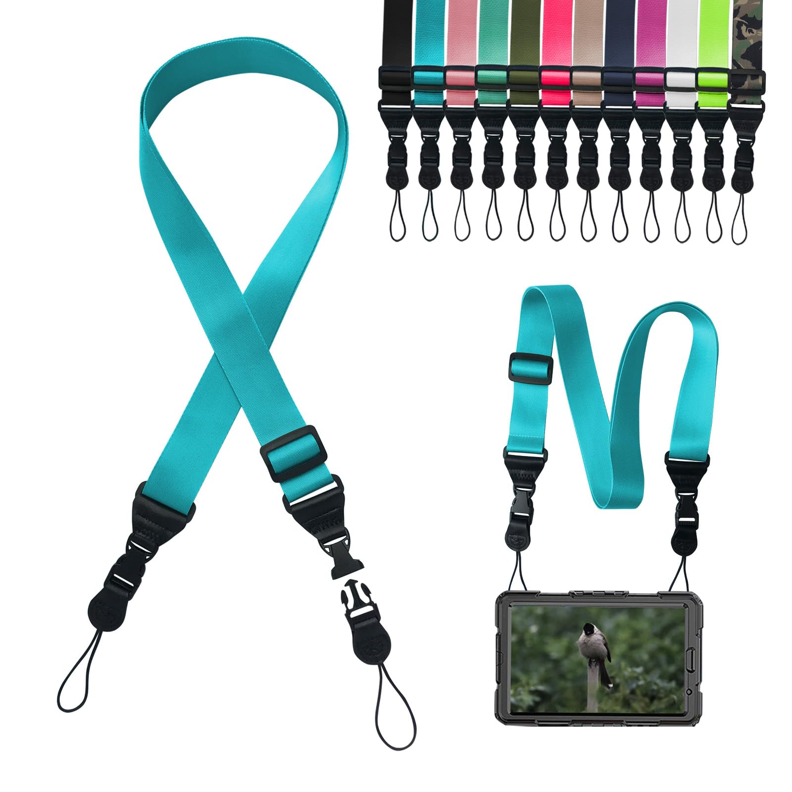 Gowjaw Adjustable Shoulder Strap:Comfortable Ipad Strap Nylon Neck Lanyard For Ipad/Samsung Tablet Case,Camera Binocular Crossbody Laptop Luggage Bag(Sky Blue)