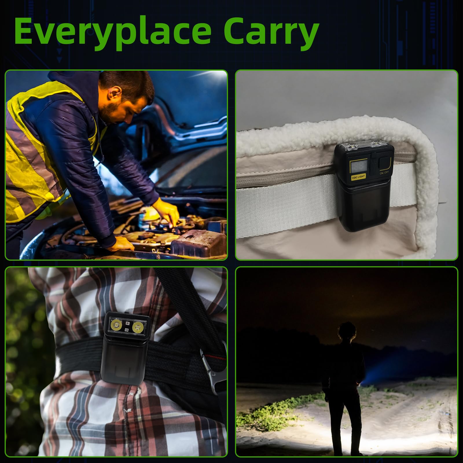 Thorder Clip Flashlight, Rechargeable Mini Flashlight With 180° Rotating Head, 6 Modes, Magnetic Base, Digital Battery Display, And Clip. Perfect For Camping, Outdoor Use, Or As A