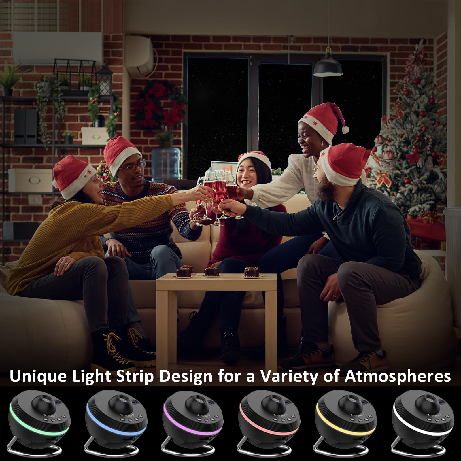 Ainael Galaxy Projector, Star Projector Planetarium Night Light Lamp Ceiling Space Starry Sky Projector With Light Strip Meteor And Galaxy Projector For Kids Bedroom Birthday Christmas  (Black)