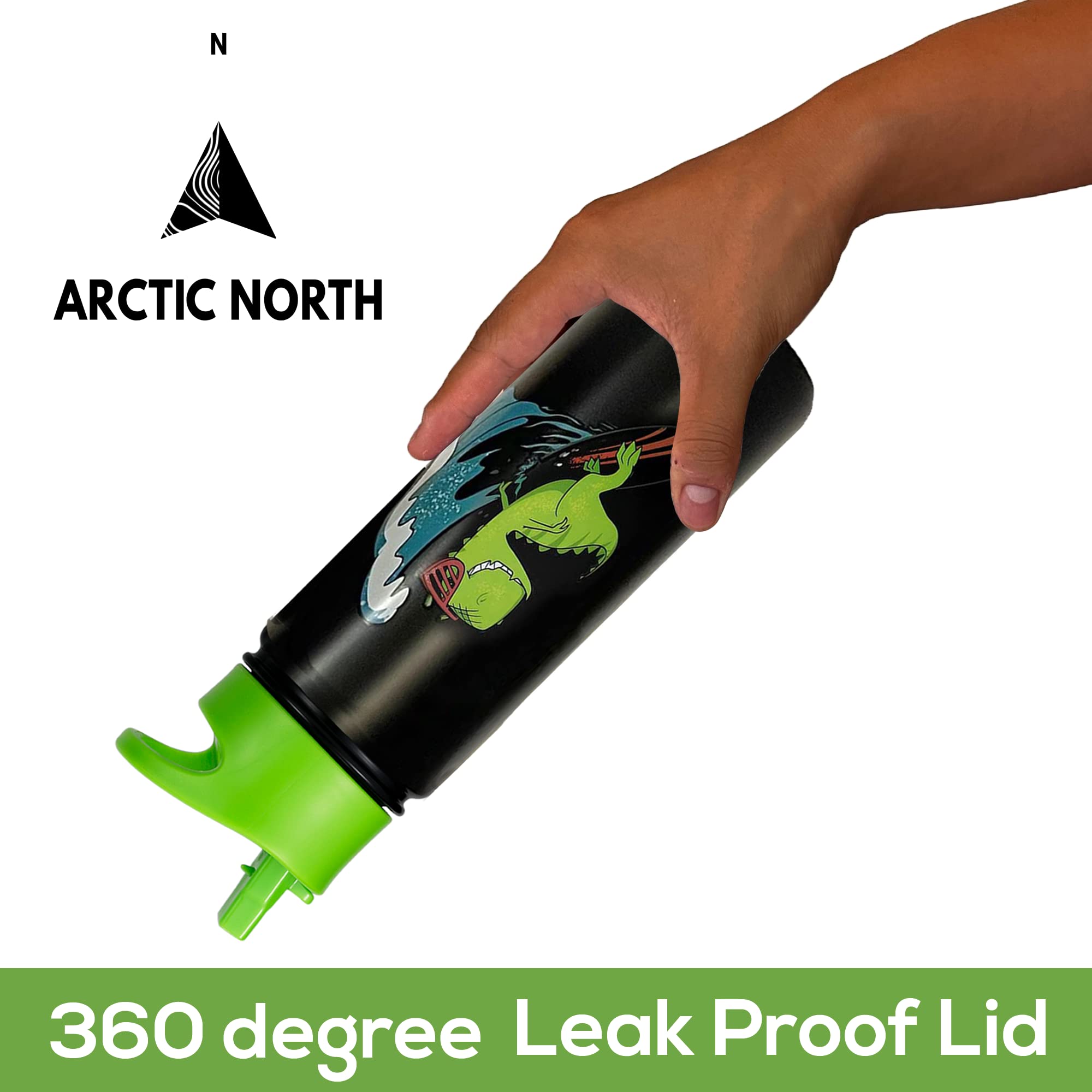 Ninja Kid Water Bottle, 14 Oz, Leak Proof, 36 Hours Cold, Dishwasher Safe Lid, Wide Mouth Double