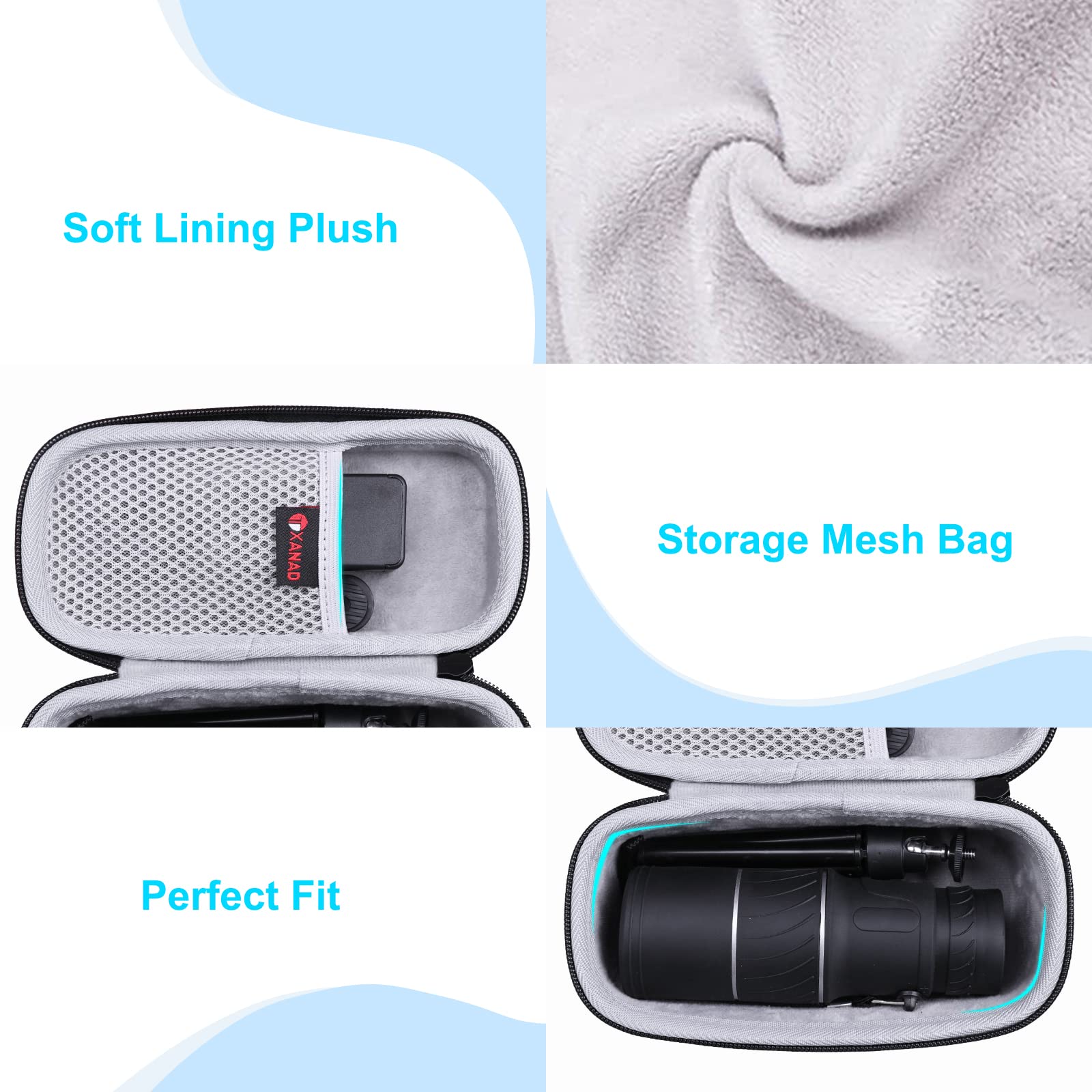 Xanad Monocular Eva Hard Case For Telescope Within Size 7.9 X 3.7 X 3.8 Inches - Travel Protective Carrying Storage Bag (Sale Case Only)