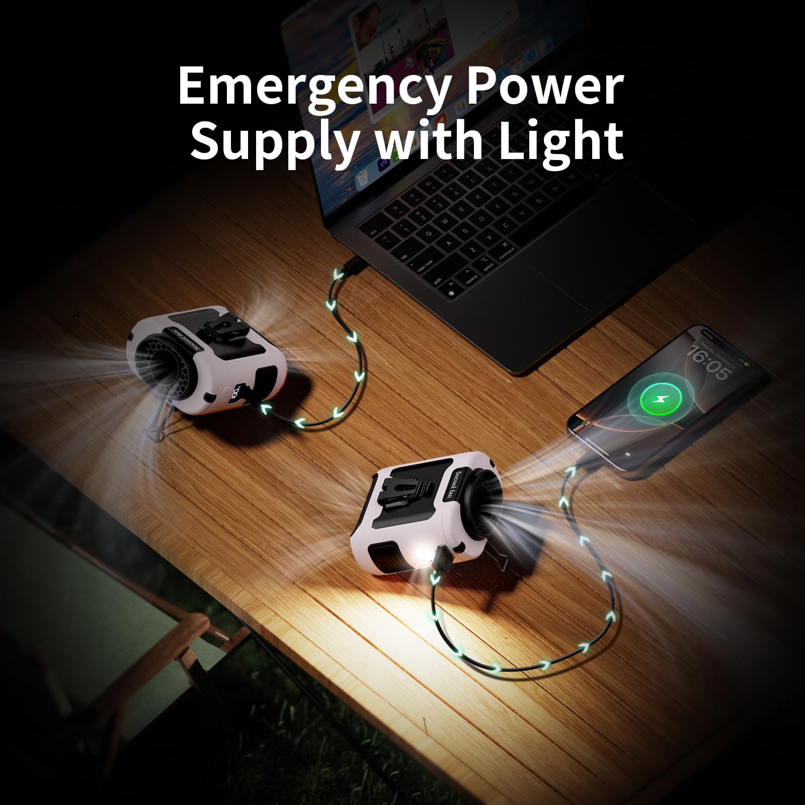 Socool 10000Mah Portable Waist Fan Clip On Wearable Belt Personal Fan Rechargeable Battery Operated