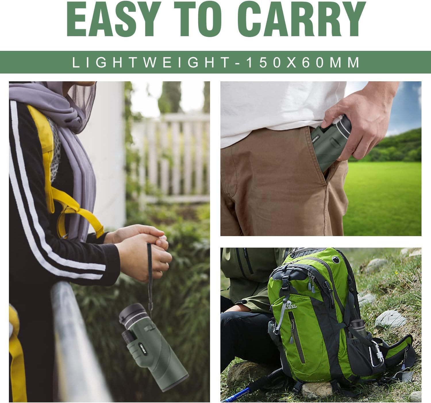 Ayraviio Birthday  For Men Dad Him Husband Teen, 10X42 Monocular Telescope For Adults, High Powered Fmc & Bak4 Scope, Compact Monocular, For Fathers Day, Outdoors Survival Hiking Gear For Adventure