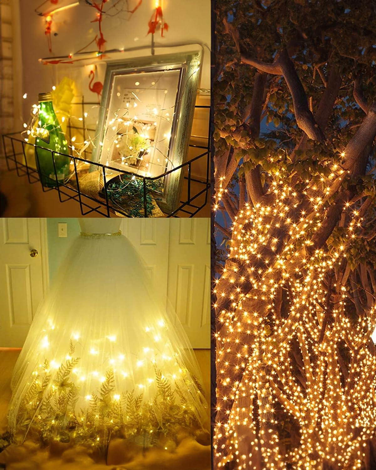 Twinkle Star 2 Pack Solar String Lights Outdoor, Total 80 Ft 240 Led Solar Fairy Lights Outside Waterproof 8 Modes, Christmas Tree Light For Patio Garden Party Backyard Wedding Decor Warm White