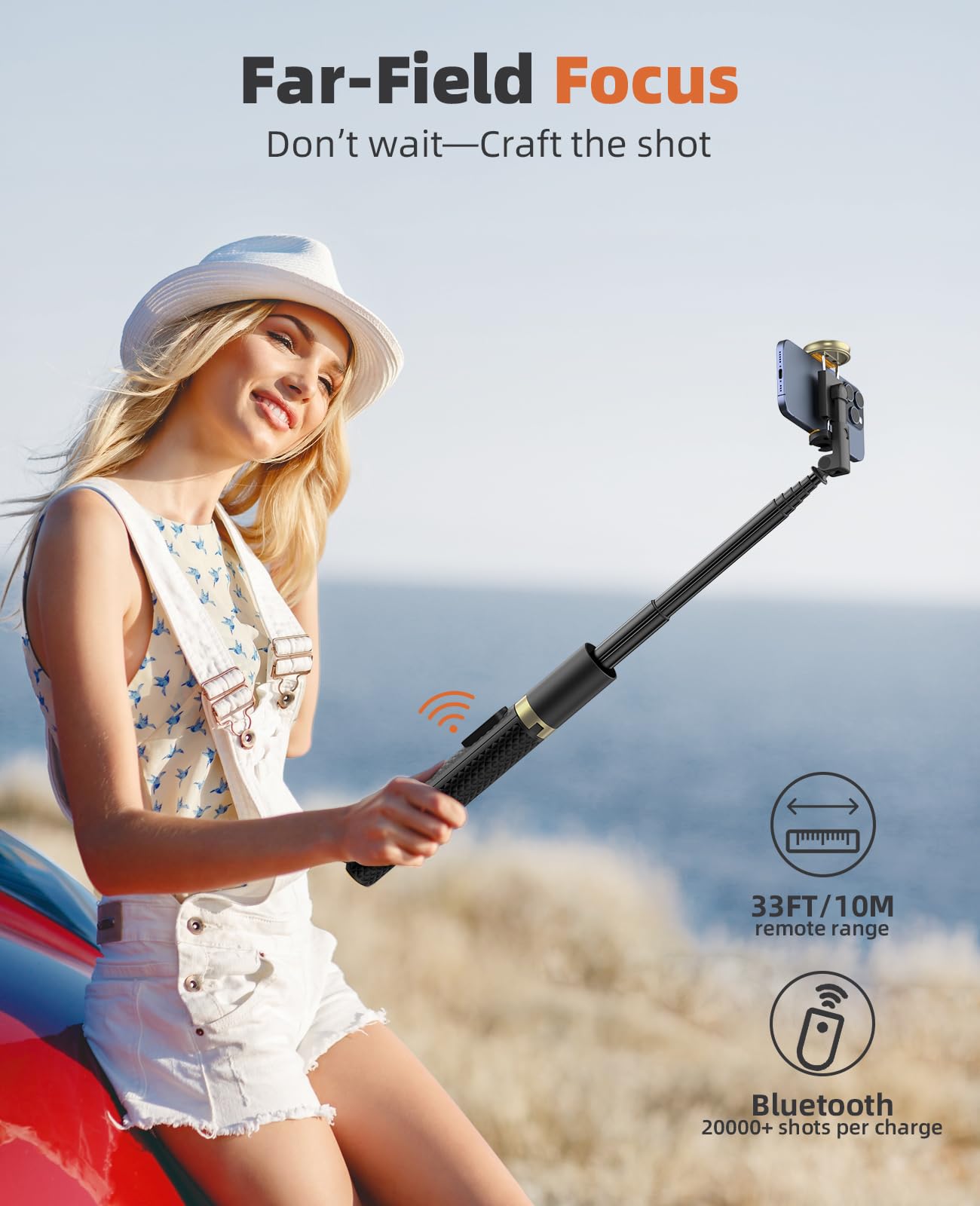 Vimose Cell Phone Tripod Stand 62", Extendable Selfie Stick With Bluetooth Remote For Iphone And Android