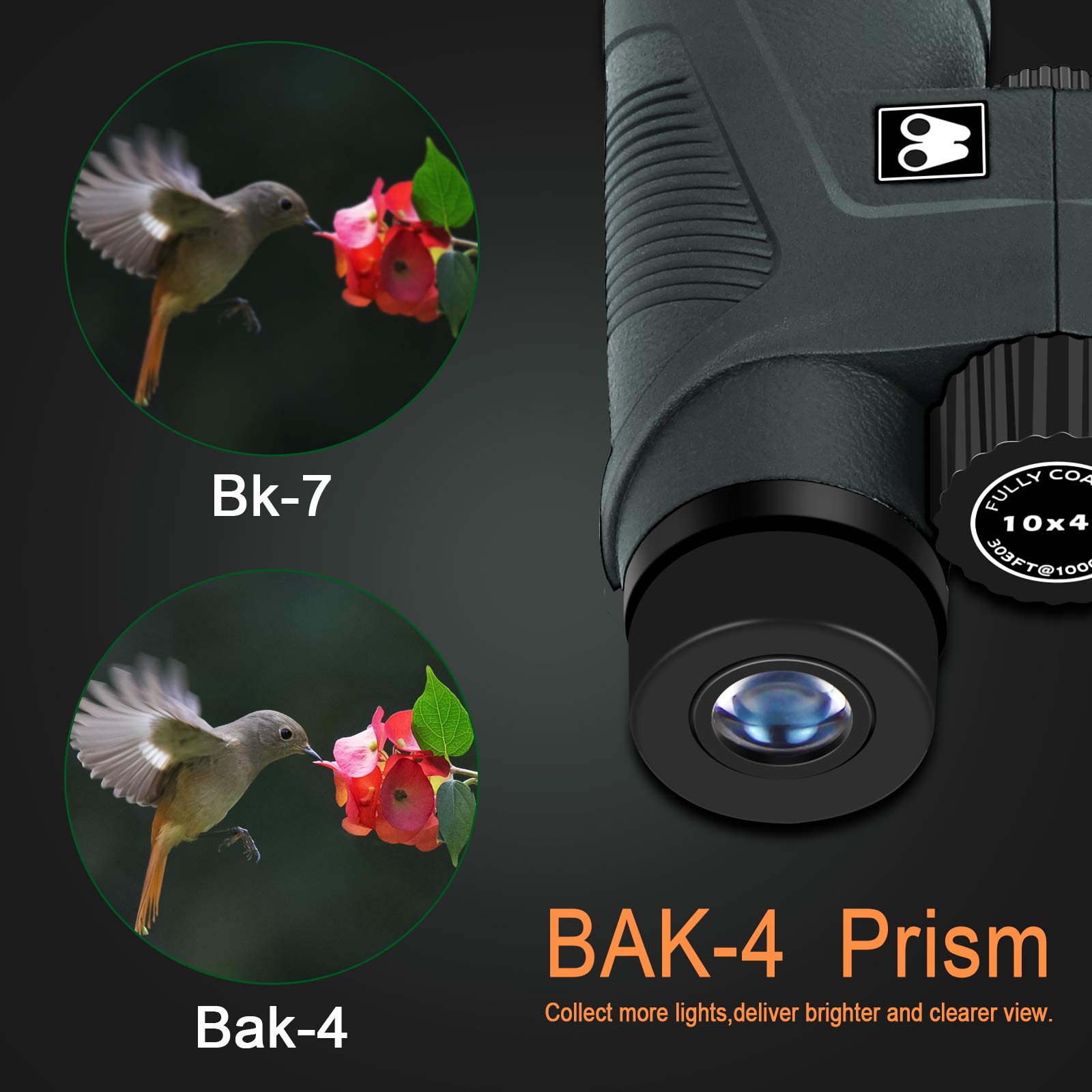 Sarblue 10X42 Binoculars For Adults With Smartphone Adapter, Bak4 Prism And Fmc Lens, Hd Professional Binoculars For Bird Watching Travel Stargazing Hunting Wildlife Watching Outdoor Concerts Sports