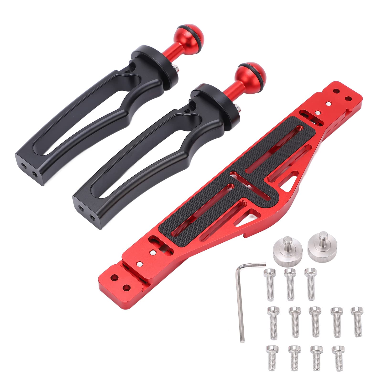 Xhtllo Dual Handle Tray Stabilizer Rig For Underwater Camera Housing Case Mount, Aluminum Alloy Ergonomic Design