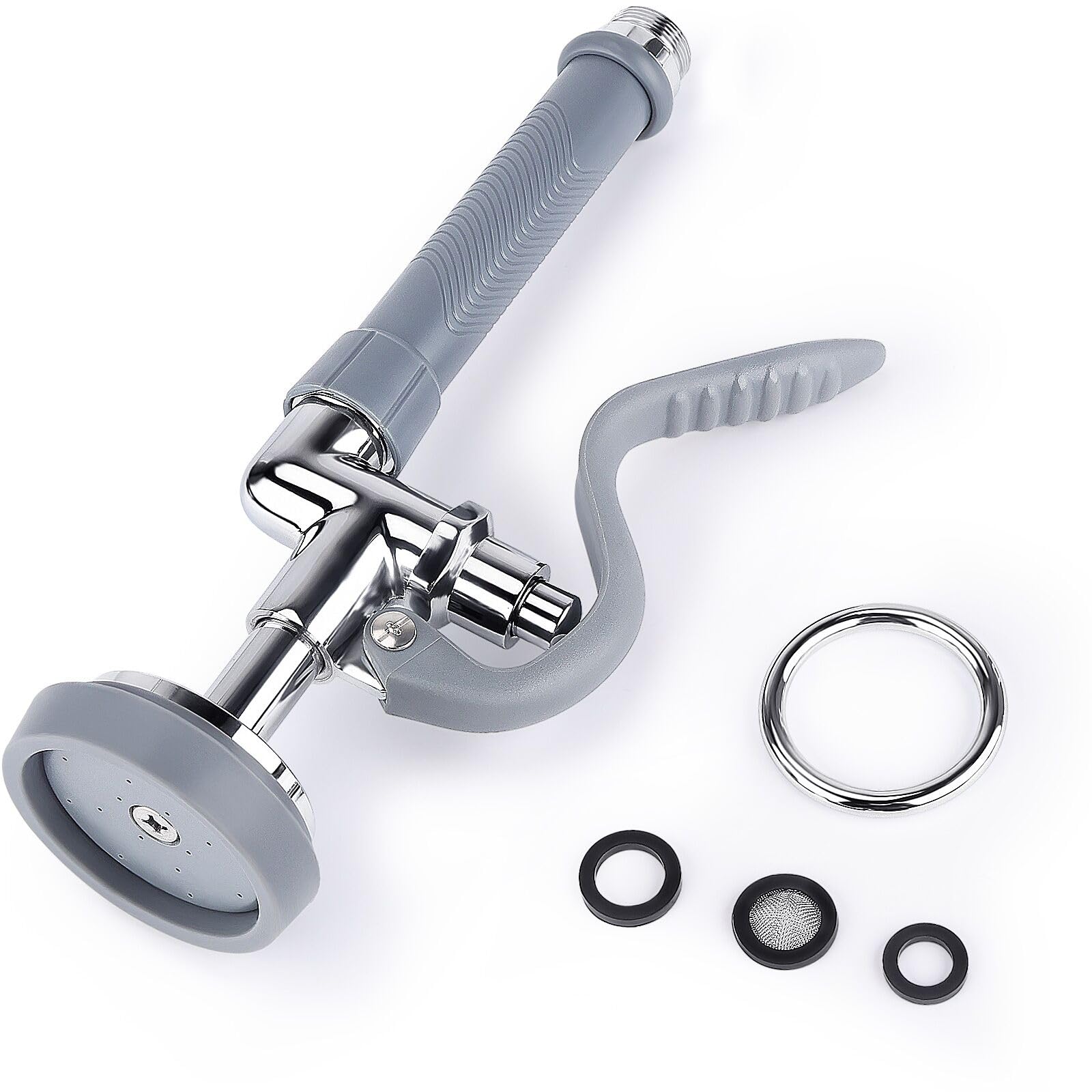 Bzimak Commercial Sink Sprayer,Commercial Sink Sprayer Head With Anti Slip Handle,1.42Gpm High Pressure Pre Rinse Sprayer, Leakproof Sink Sprayer Replacement For Commercial Kitchen Faucets, Grey