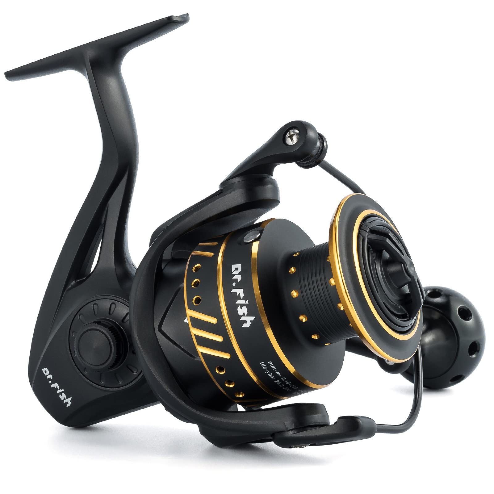 Dr.Fish Poseidon Spinning Reel, 9+1 Ball Bearings, Graphite Body, 25Lb Carbon Fiber Drag, Cnc Aluminum Spool And Handle Saltwater And Freshwater Fishing Reel