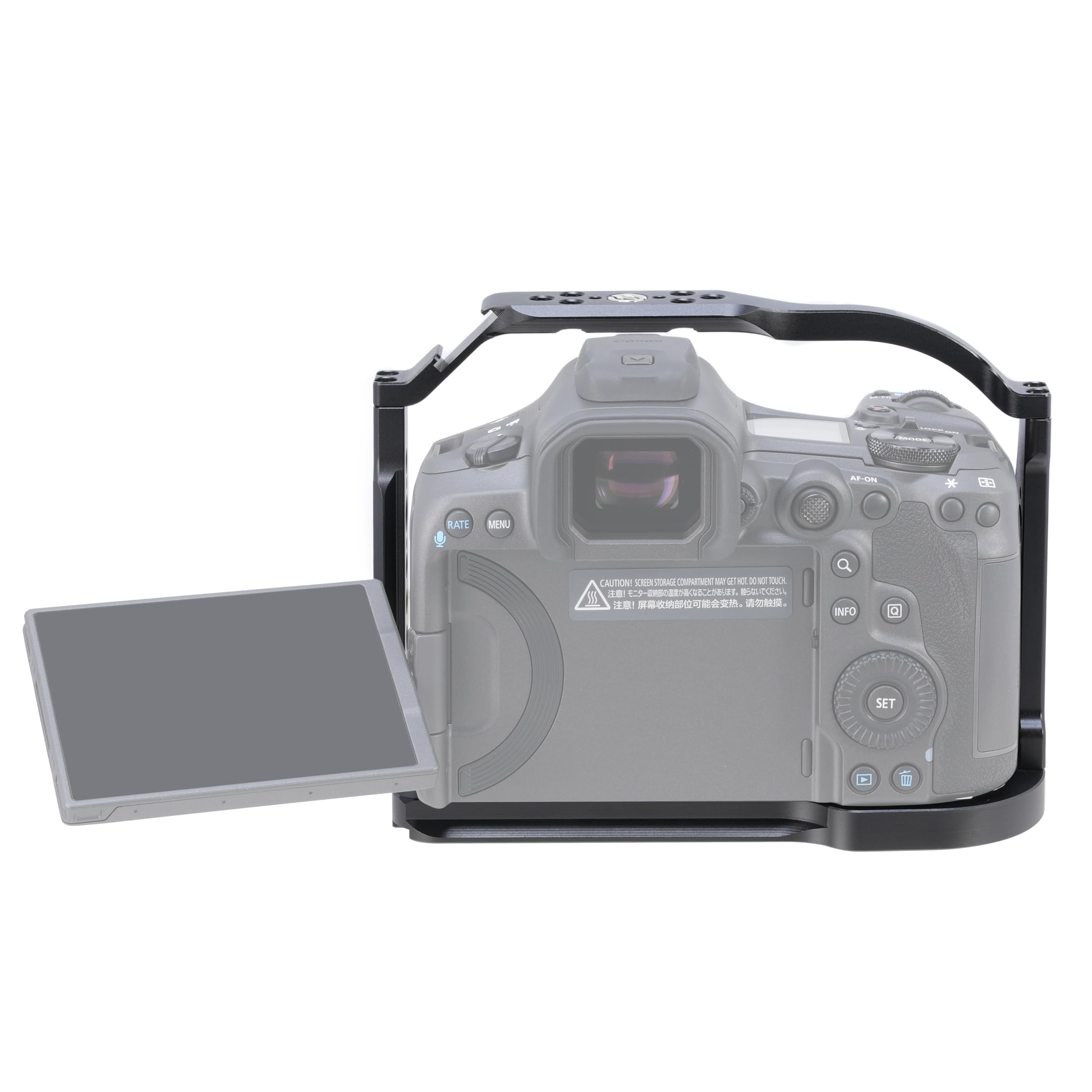 Foeasy Foto4Easy Aluminum Alloy Cage For Canon Eos R5 Mark Ii,Arca Type Qr Base For Arca-Swiss Clamp,1/4" & 3/8" Thread Holes And Cold Shoe Mount For Accessories