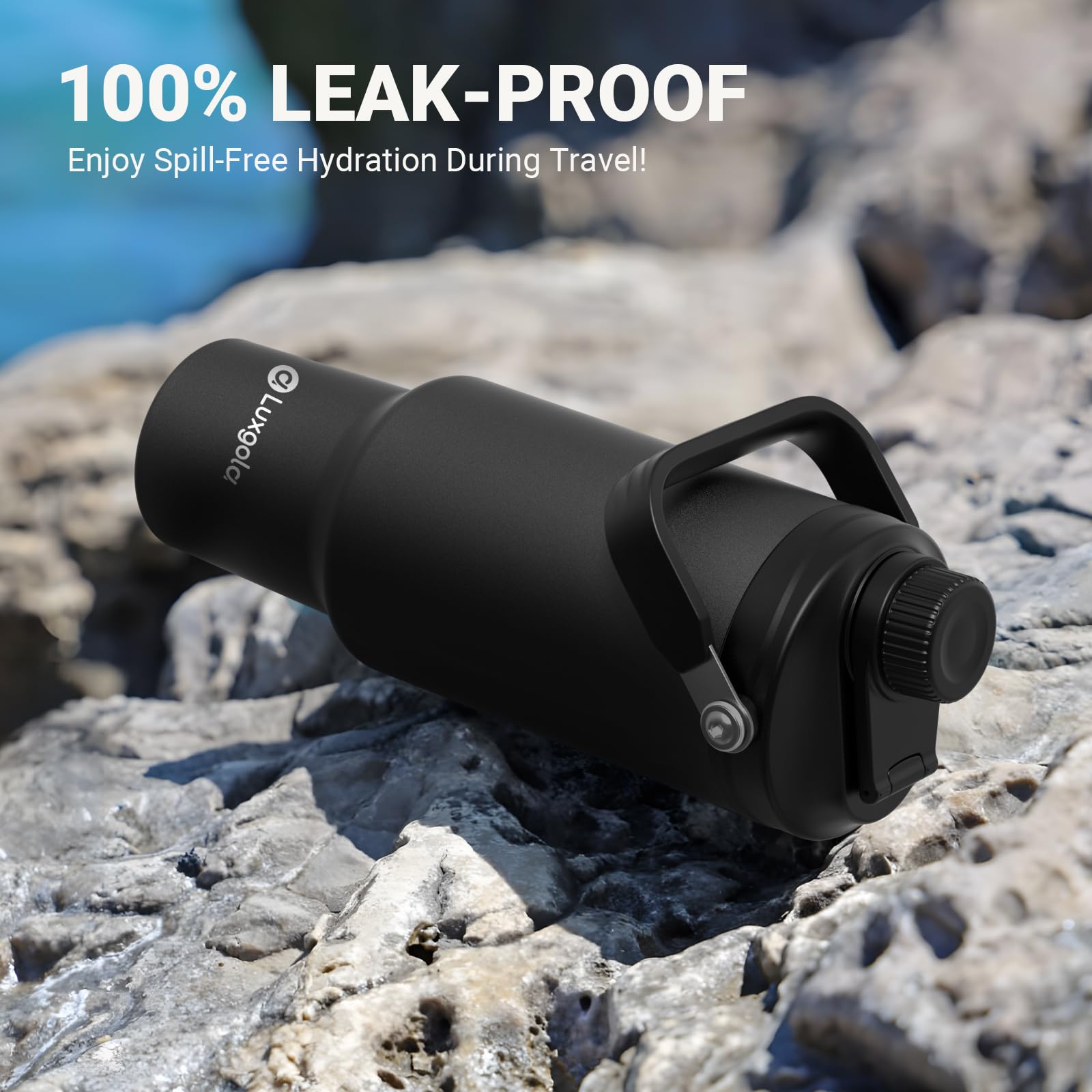 50 Oz Insulated Tumbler, Double Wall Vacuum Stainless Steel Cup With Handle And Spout Lid, For Cold