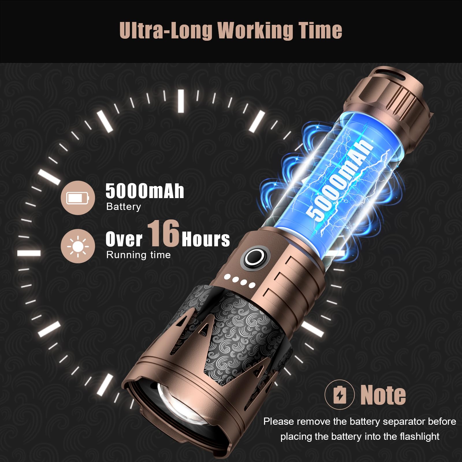 Skyfire Led Flashlights High Lumens With Ignition Lens,2000000Lm Super Bright Tactical Flashlights,Zoomable,Five Modes,Waterproof Flash Light For Camping Essentials,Outdoor,Home Emergency-