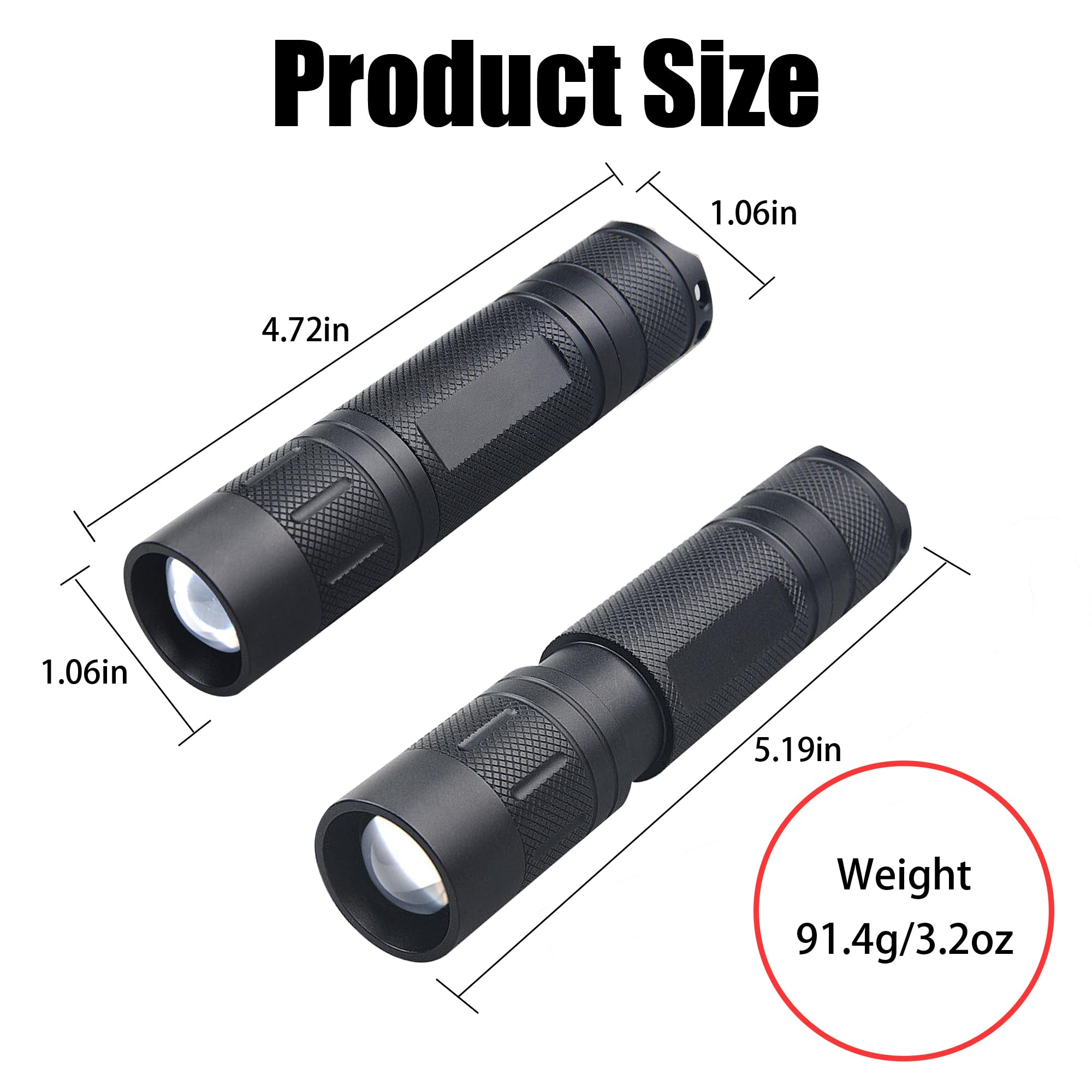 Zyunmall Blue Light Flashlight Single Mode Zoomable Blue Led Flashlights For Night Hunting, Fishing