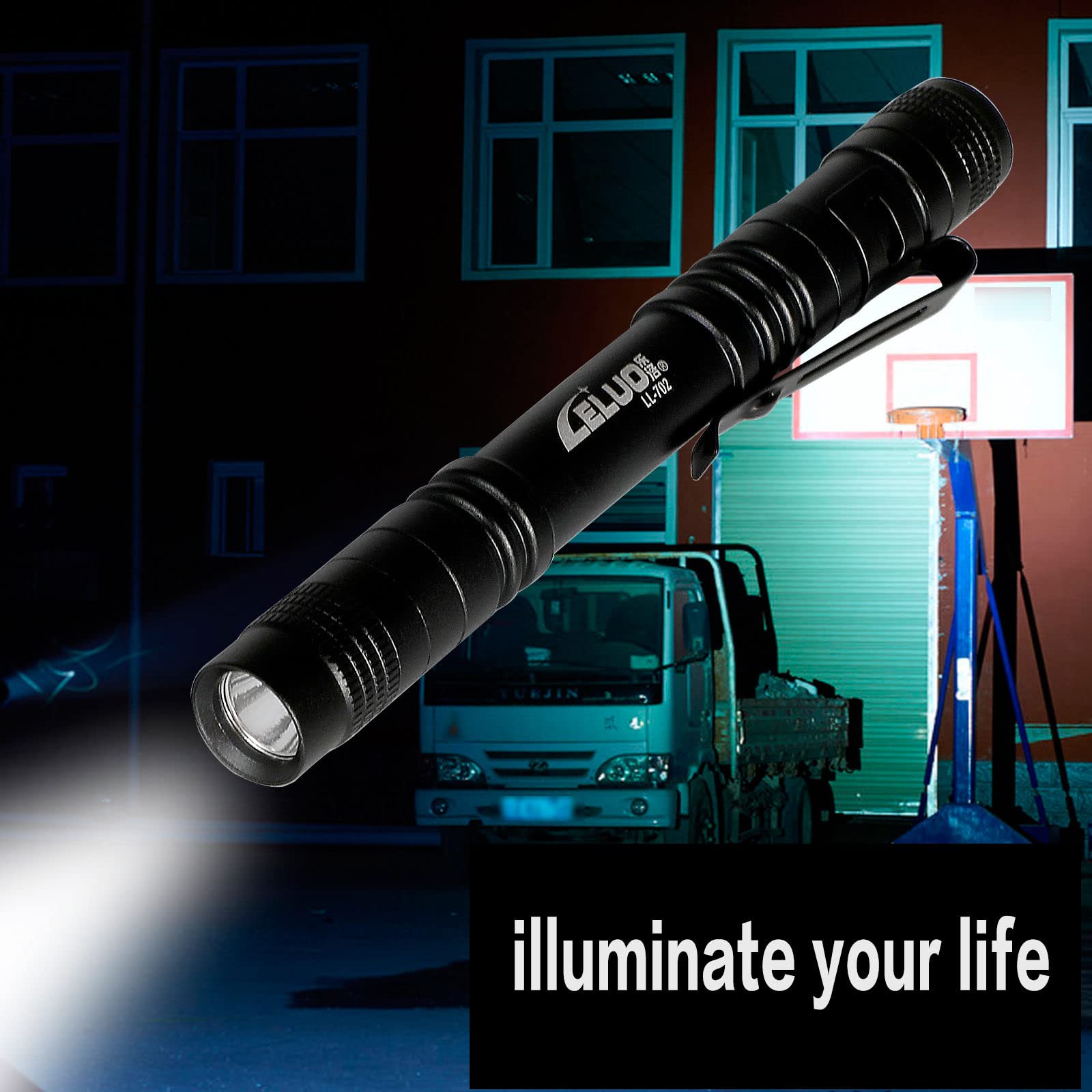 Leluohq Handheld Pen Flashlight 150 Lumens Lamp Clip Mini Pen Light Small Pocket Penlight (Long And Short) 1