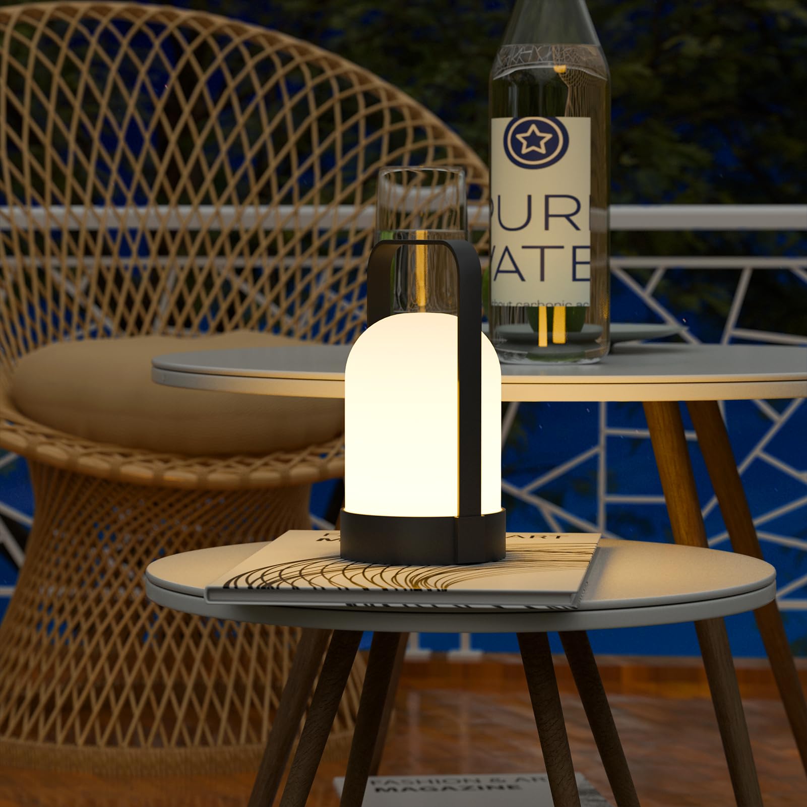Uuffoo Nicebuy Rechargeable Outdoor Table Lamp - Remote Controlled Led Lantern With 8 Lighting Modes, Portable Handle Design For Patio, Garden & Camping (2-Pack, Ip44 Weatherproof)