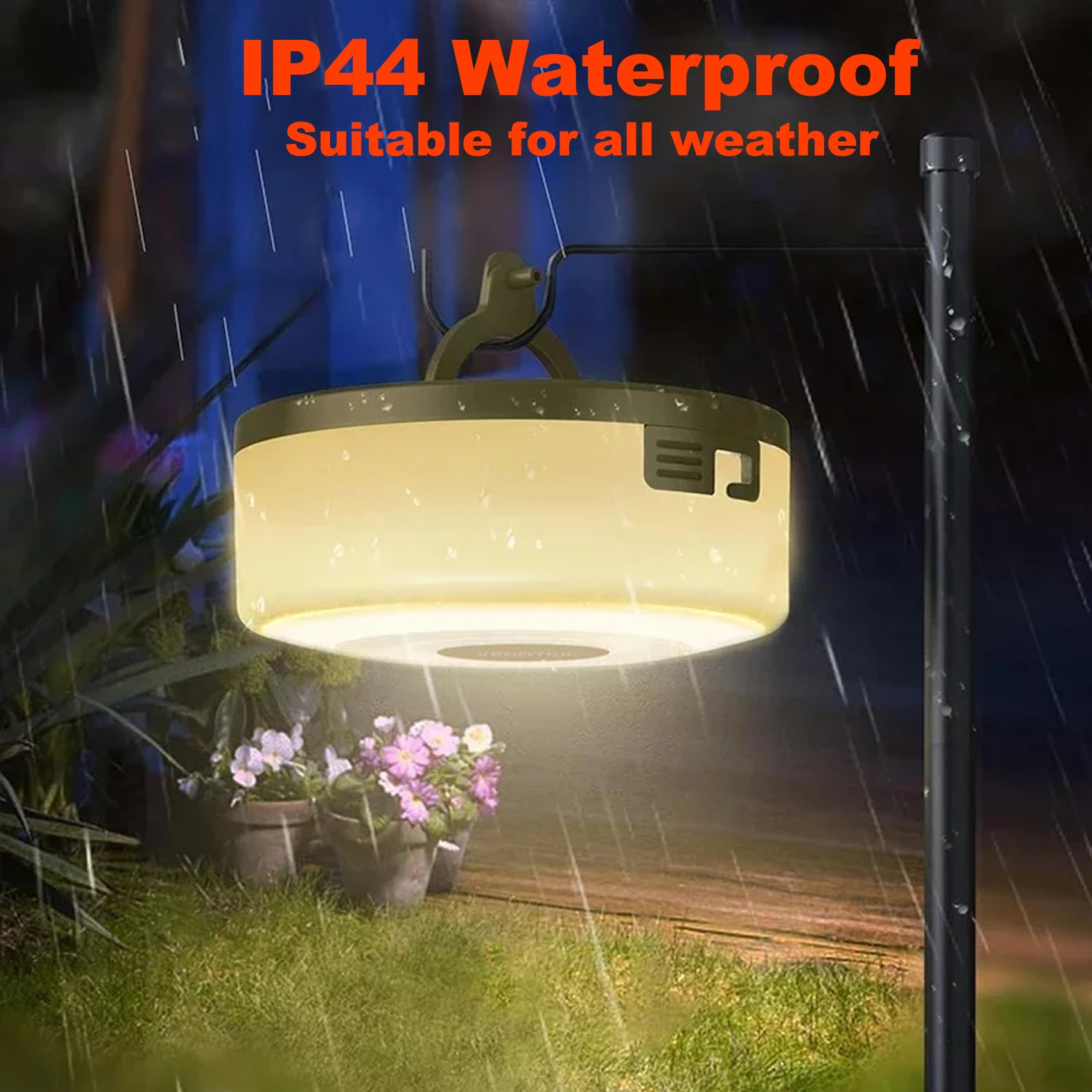 Yincord Camping String Lights, All In 1 Usb Rechargeable Lantern, Outdoor Retractable String Lights With 8 Lighting Modes, Quick 30S Recovery, Tent Lights For Camping, Hiking, Yard, Rv