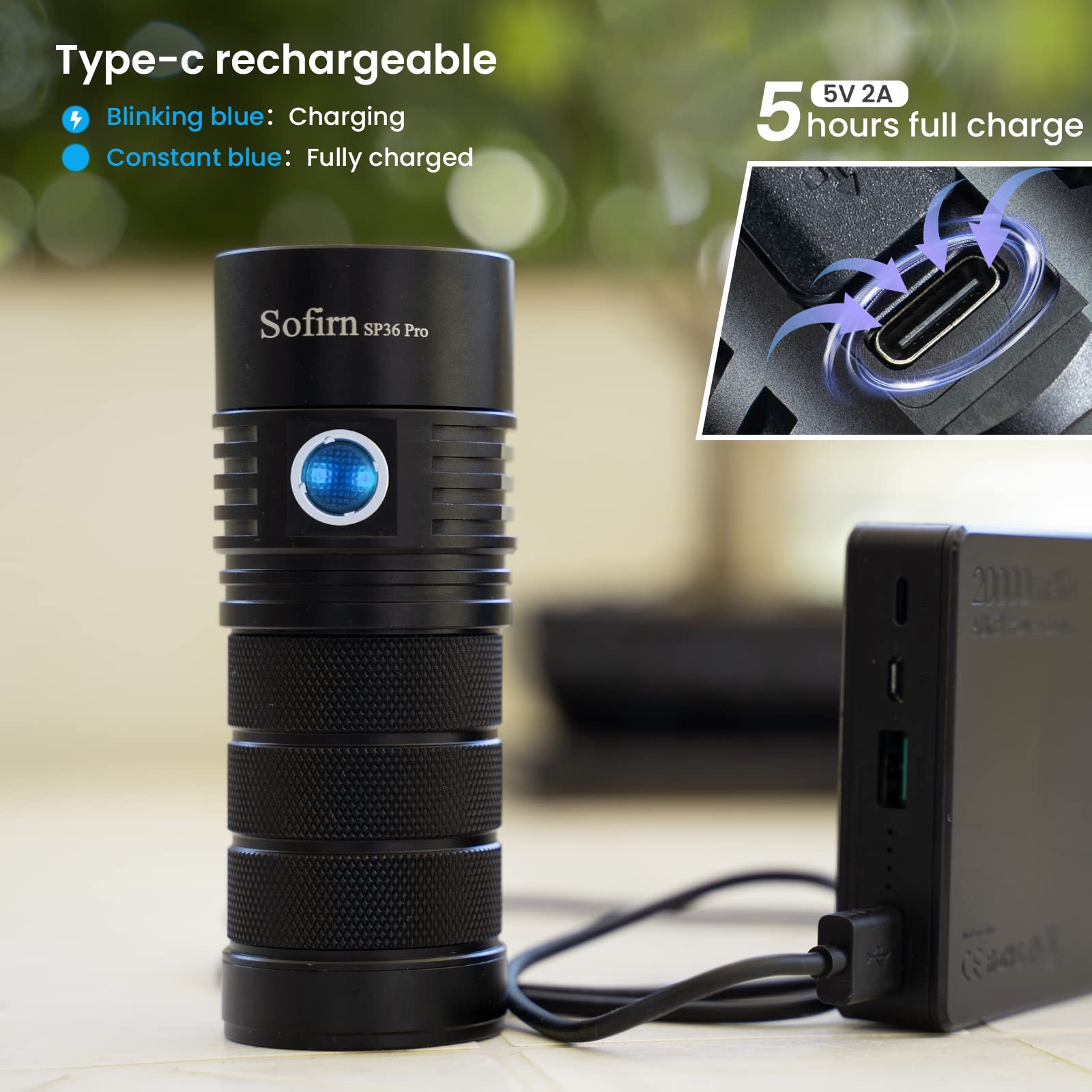 Sofirn Sp36 Pro Rechargeable Led Flashlight 8000 Lumens Max, Powerful Flashlight With 4X Sst40 6500K Led Anduril Ui2, Ipx8 Waterproof, For Emergencies Camping (Sp36 Pro-Kit)