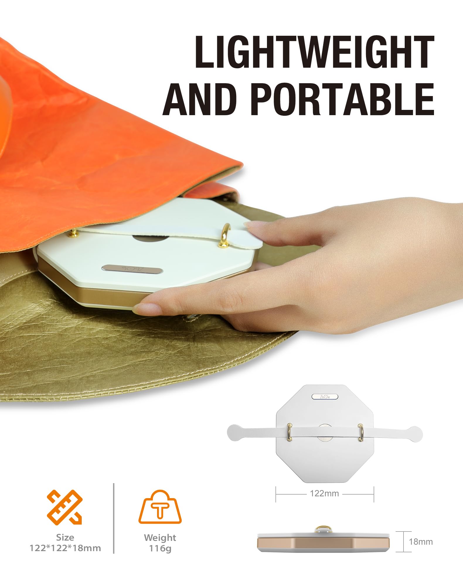 Zbole Teacher Appreciation - Thank You For Teachers, Portable Folding Table Lamp - Dimmable, Collapsible Paper Lantern For Camping, Emergency & Home Decor, For Women (White)