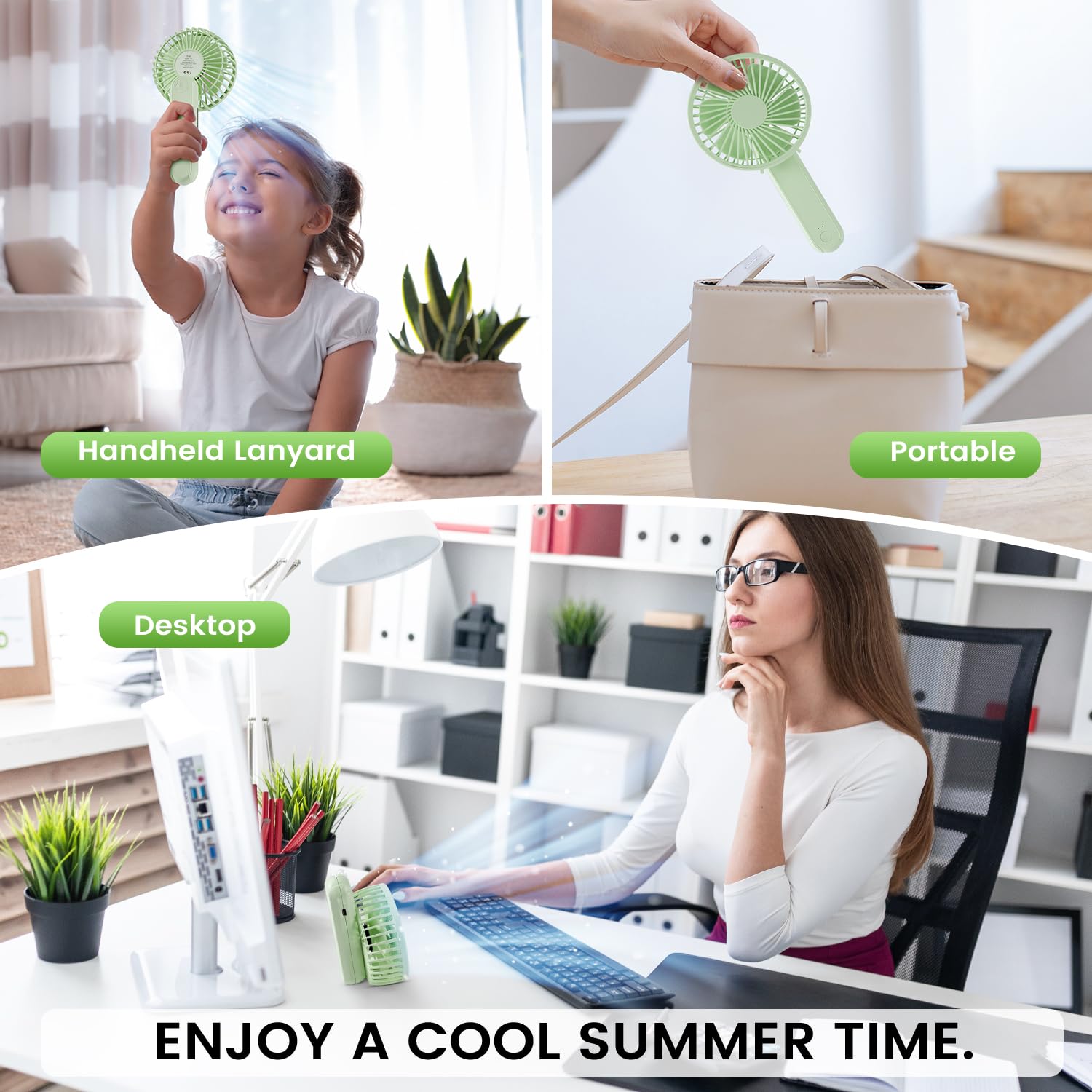 Passionbility Portable Handheld Fan - 2000Mah Personal Portable Fan Rechargeable, 180° Foldable Usb