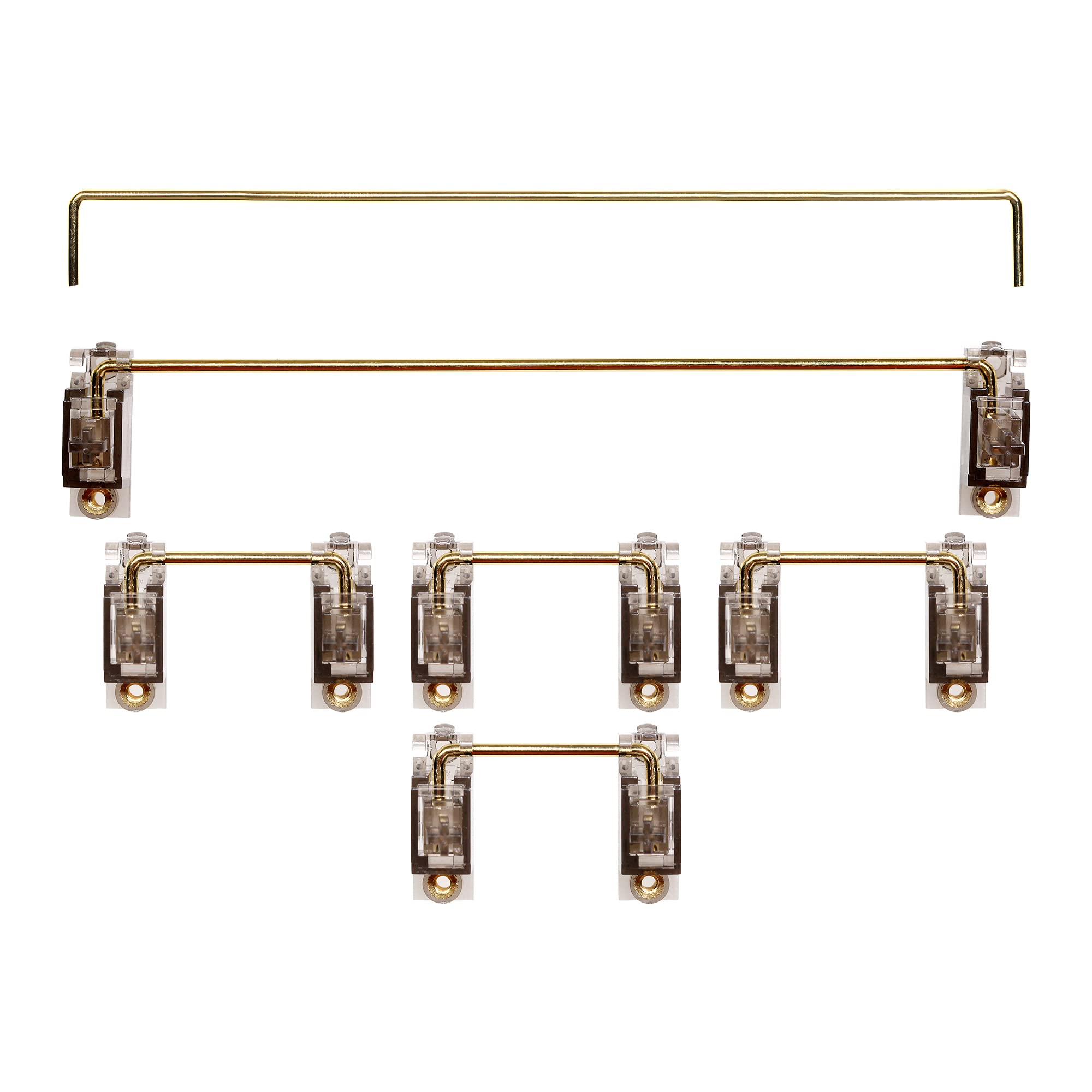 Kprepublic Everglide V3 Transparent Gold Plated Pcb Screw In Stabilizer For Custom Mechanical Keyboard Transparent Black Clear Bm60 Bm65 (V3 Black Gh60 Plusx1)