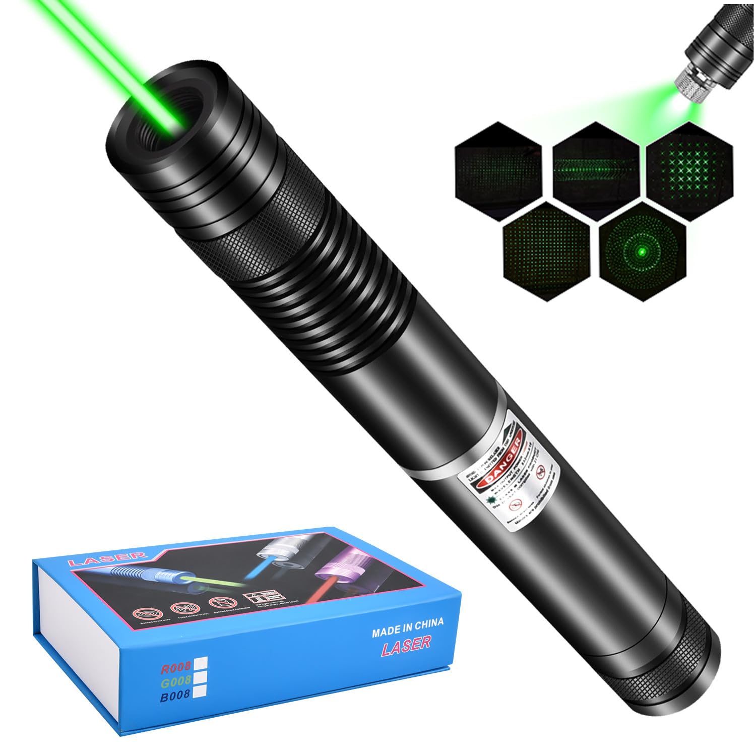 Fuiikeem Green Beam focus High Power, Rechargeable Flashlight With Beam focus For Night Astronomy Outdoor Camping Hunting And Hiking