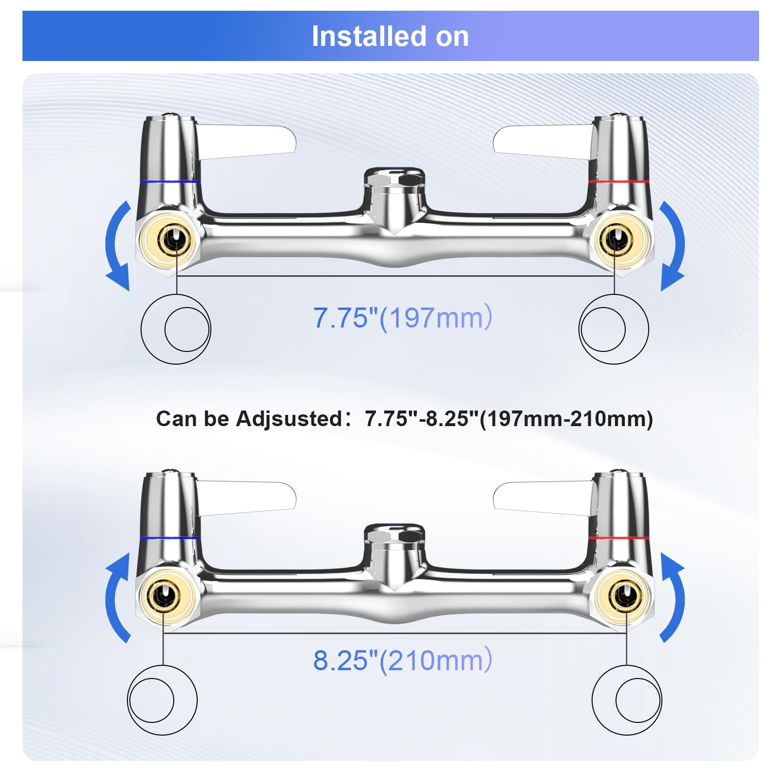 Gosifaca Commercial Sink Faucet Wall Mount With 12" Swivel Spout, Wall Mount Kitchen Faucet, Commercial Kitchen Faucet-8 Inch Center For Utility Sink And 2/3 Compartment Sink