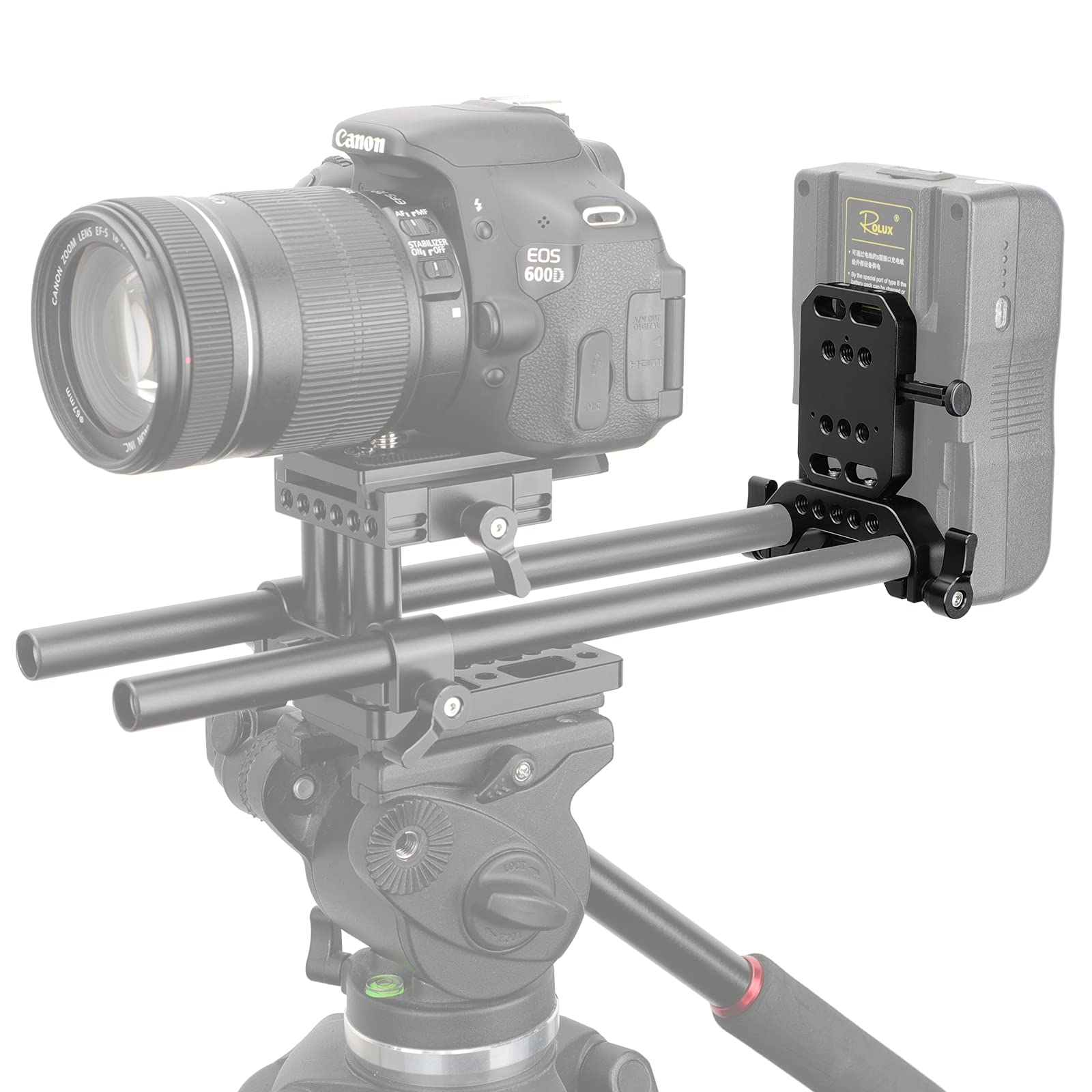 Camvate V-Lock Quick Release Adapter With 15Mm Railblock Rod Holder For Camera Cage Rig - 2865