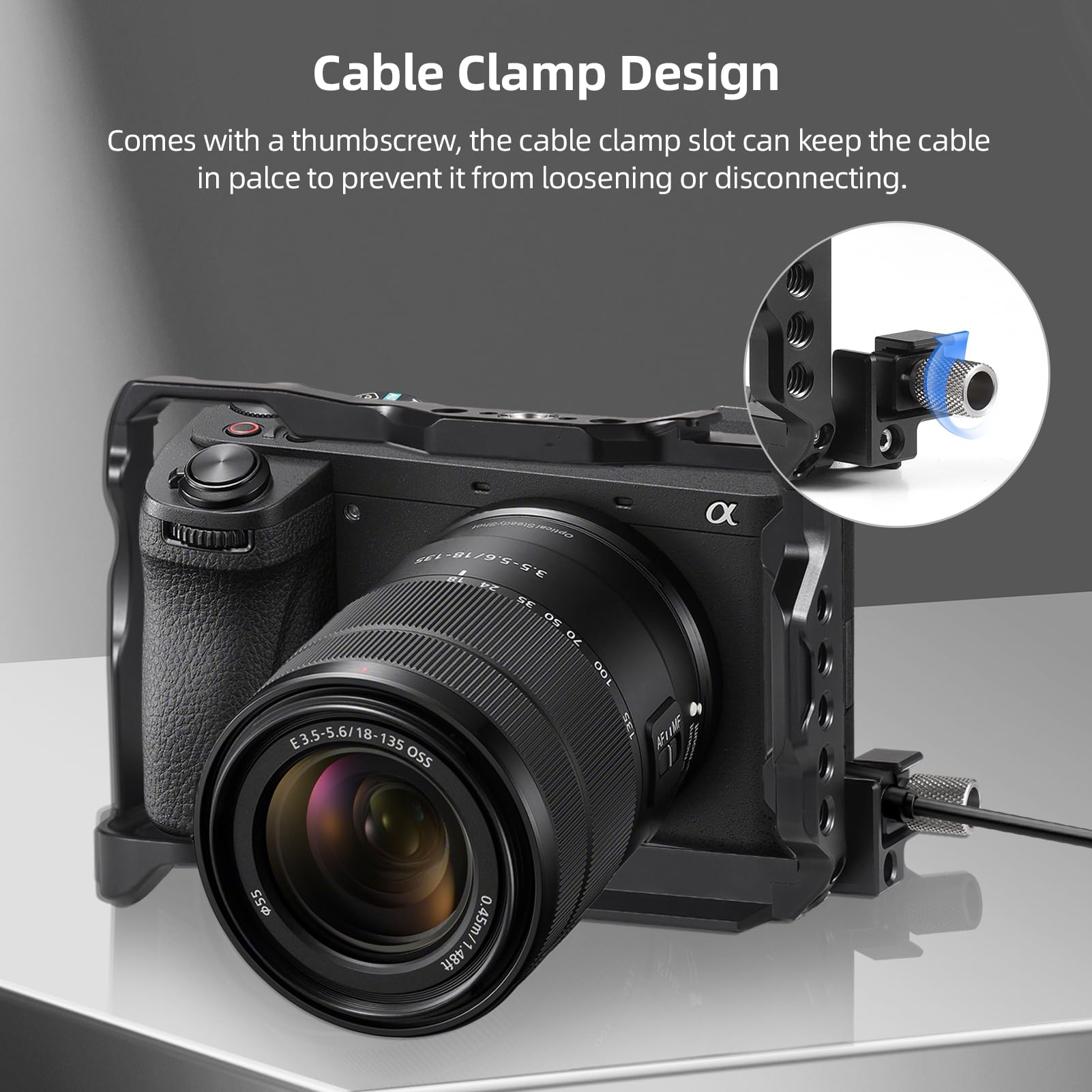 Andoer Camera Cage Video Cage Aluminum Alloy Camera Cage With Magnetic Key Slot Cold Shoe Holder Quick Release Slot Ark, Black