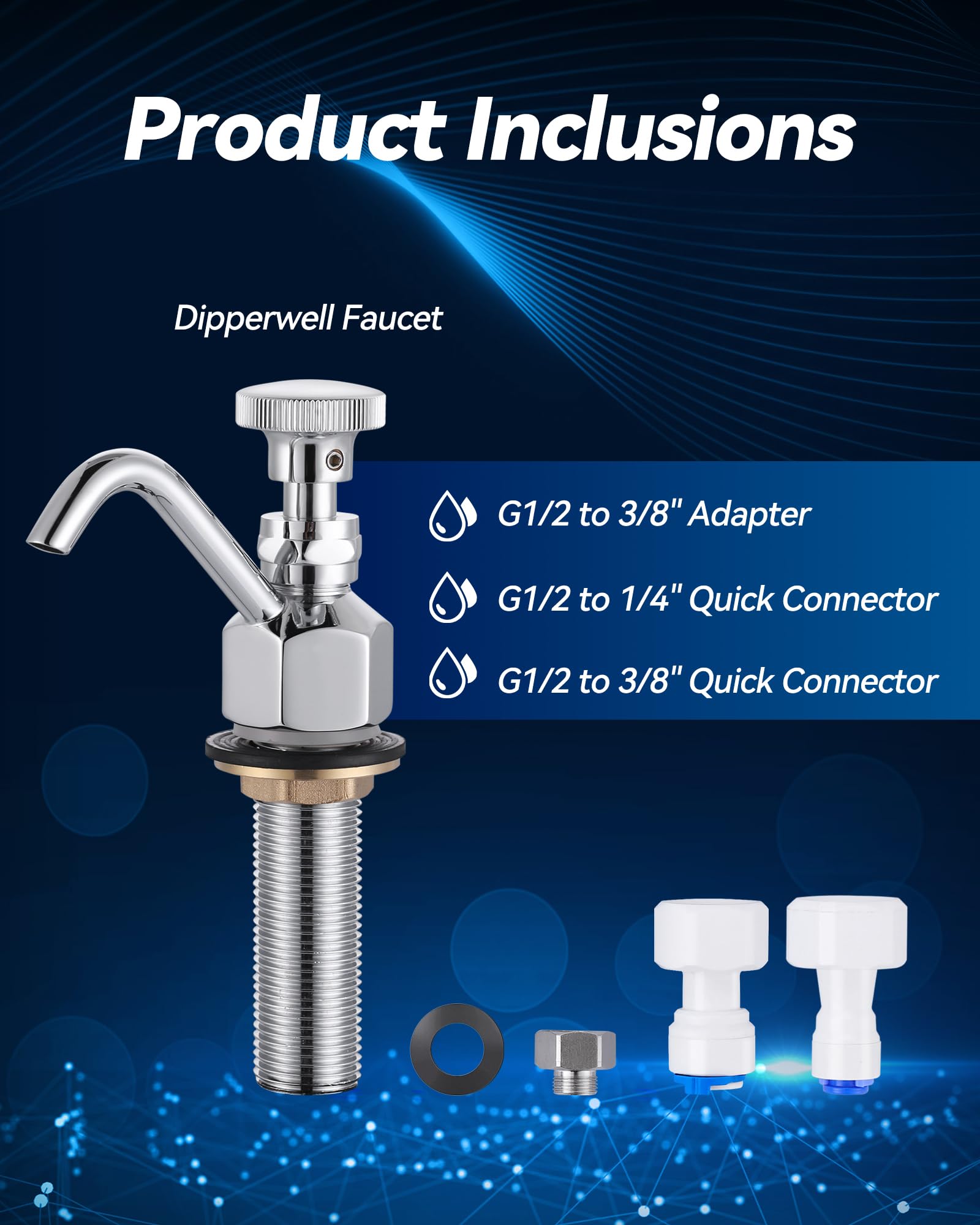 Iviga Dipper Well Faucet, Coffee Shop Bar Counter Sink Faucet, Brass Commercial Food Washing Tool For Washing Coffee Ice Cream Spoon Utensils Accessory Kitchen Equipment, With Quick Connector