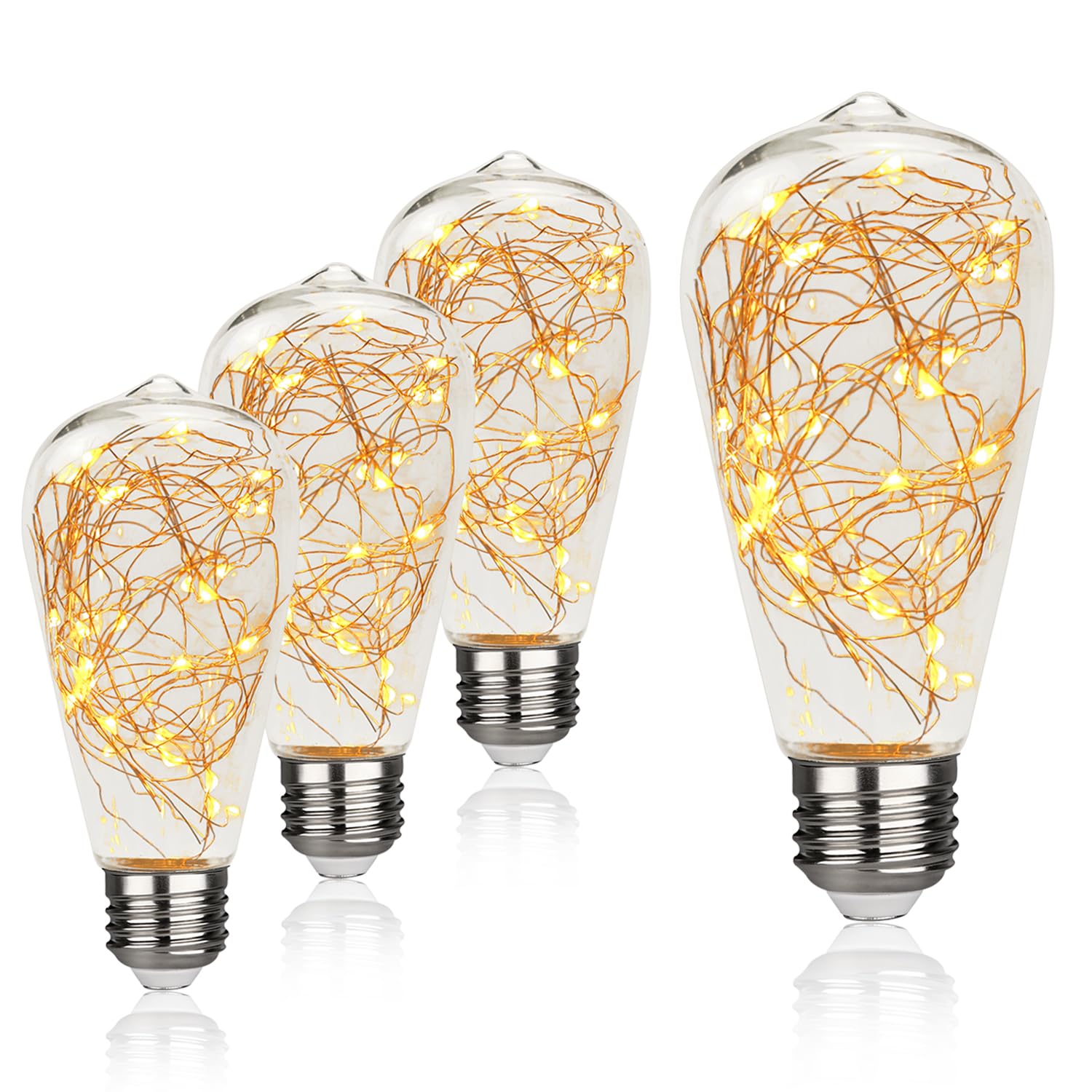 Ceinbota Ceinbota Led Fairy Bulbs, String Light Bulbs.St19 Starlight Decorative Bulbs Replacement Incandescent Lamp For Patio, Garden,Batheroom,Bedroom,Warm White 2200K,70Lm,E26 Base,120V/Ac,Not Solar Energy(4Pack)