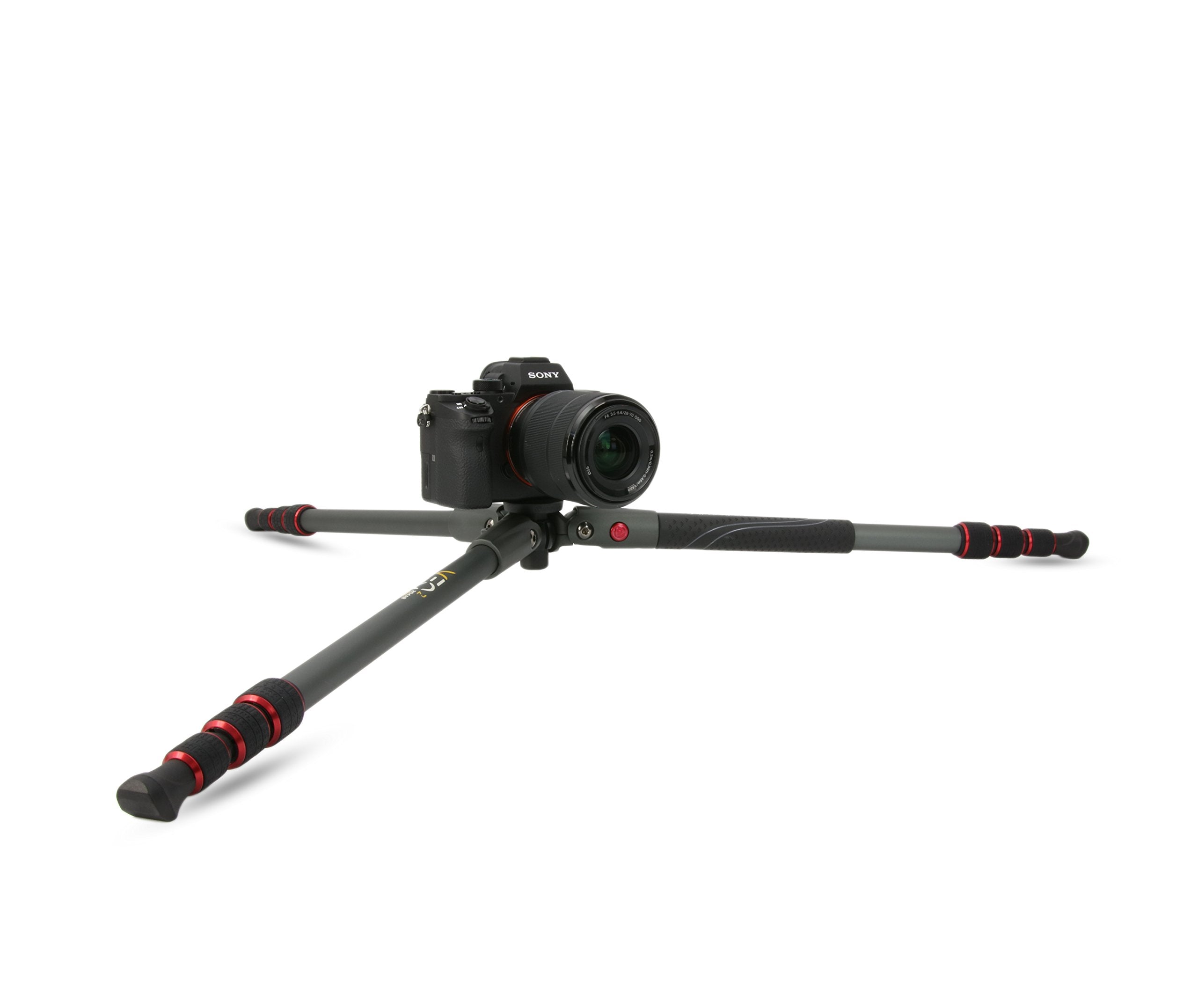 Vanguard Veo 2 204Ab Red Aluminum Travel Tripod With Veo 2 Bh-45 Ball Head For Sony, Nikon, Canon, Fujifilm Mirrorless, Compact System Camera (Csc), Dslr