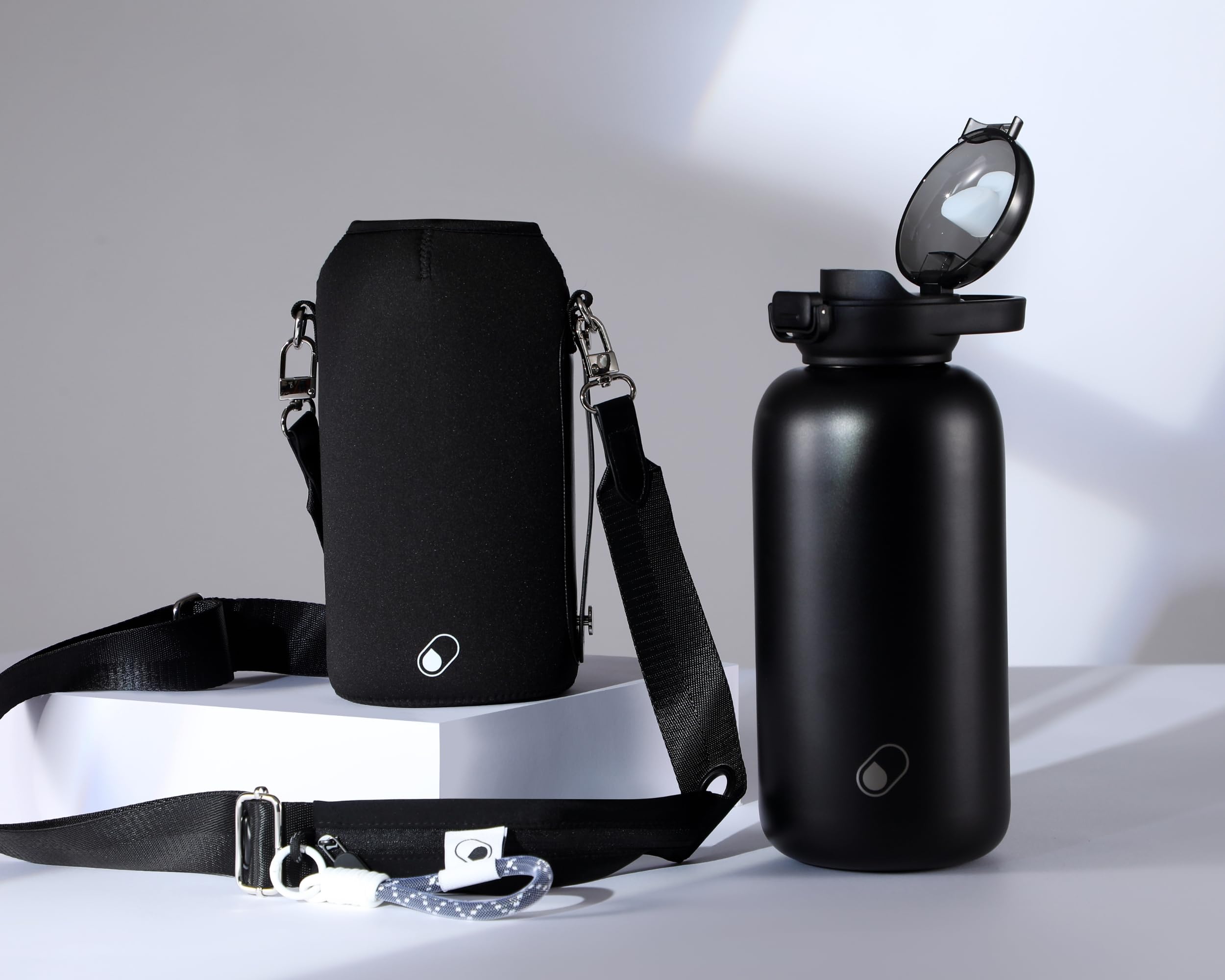 H2O Capsule Half Gallon Insulated Water Bottle With Straw - Stainless Steel Thermos Water Bottle