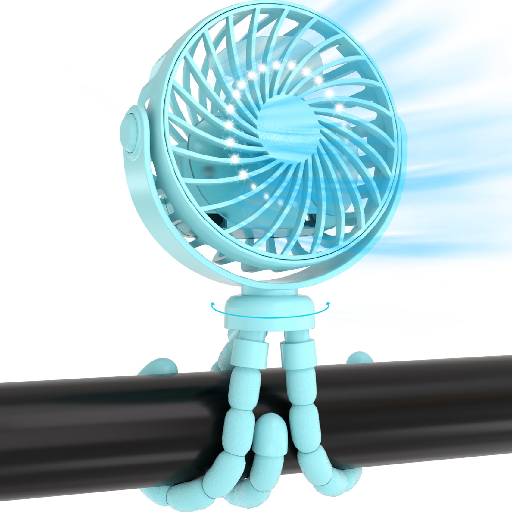 Jyjzpb Mini Portable Stroller Fan Clip On For Baby (Blue) - Koospark
