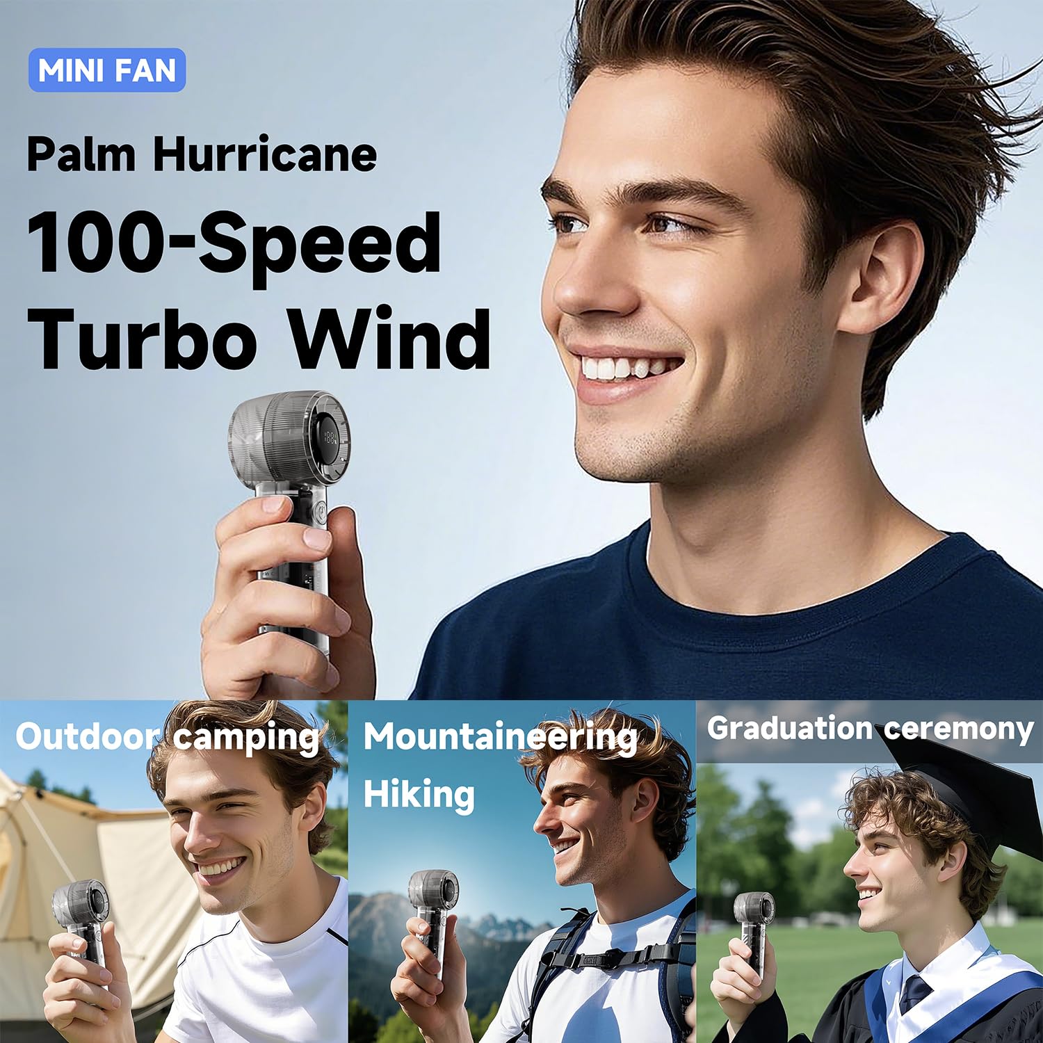 Portable Mini Handheld Fan, Rechargeable Small Personal Usb Cooling Fan For Travel, Camping, Office