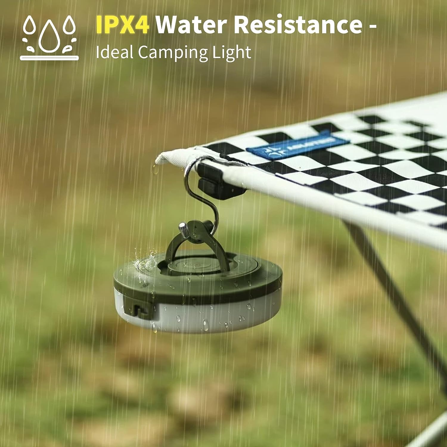 Drnanhai Camping Lights String,29.5Ft 4 In 1 Outdoor String Lights With 8 Modes Adjustable,Rechargeable Led String Lights,Ip44 Portable Camping Lantern Emergency Light For Hiking,Tent,Yard,Christmas Decor