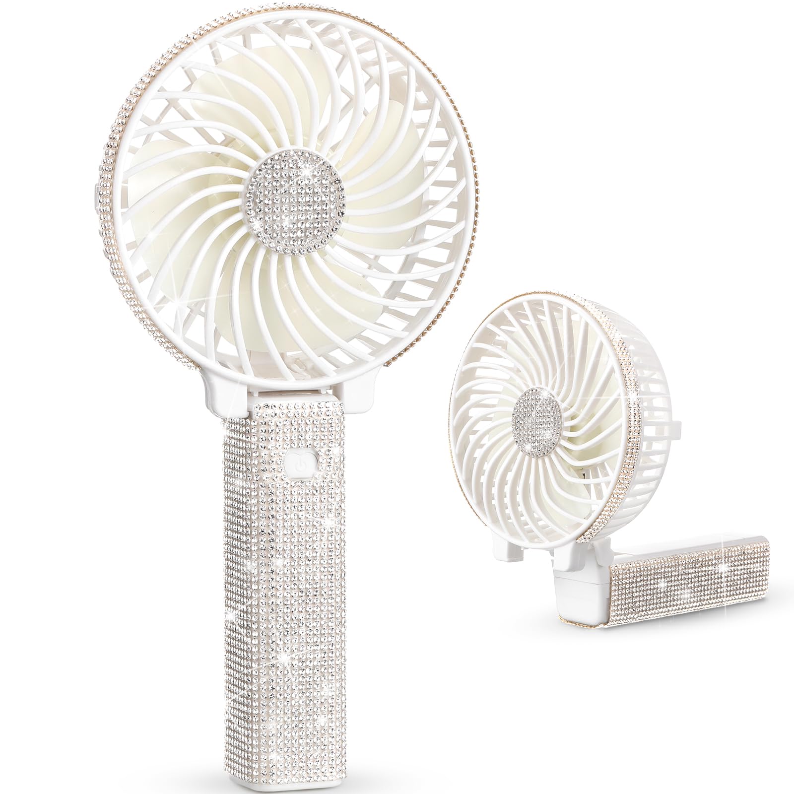 Mudder Rhinestone Handheld Fan Crystal Bling Mini Personal Fan Glitter Bedazzled Portable Usb - Koospark