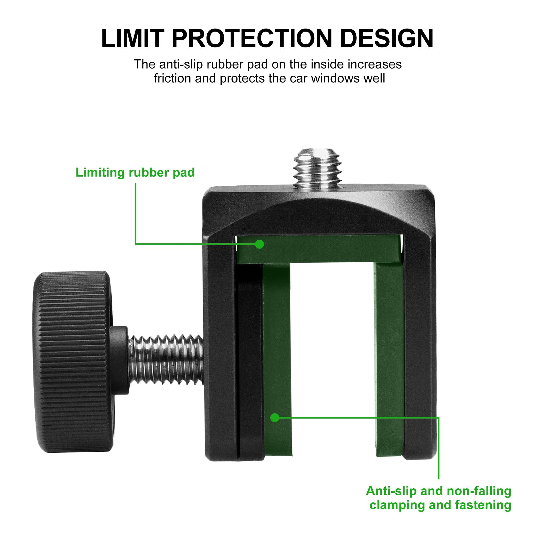 Fanaue Telescope Clip For Spotting Scope Binoculars - Car Window Mount For Tripod Head Camera Phone Mount Adapter - Hunting Scouting, Vehicle Window Mount With 3/8" Screw, Load 5Lb/2.26Kg