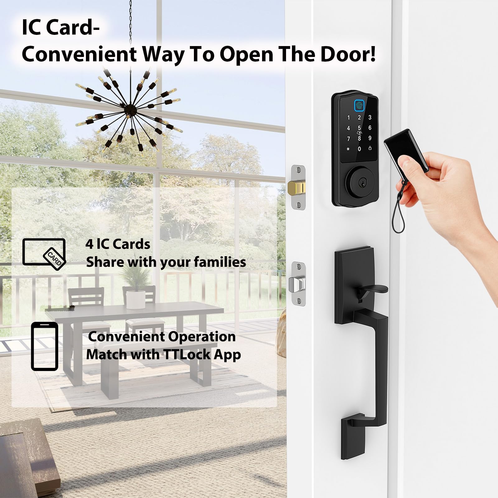 Cinop Smart Lock Ic Cards Compatible With Smart Door Lock With Fingerprint,Compatible With Ttlock And Tuya Apps (4 Packs)