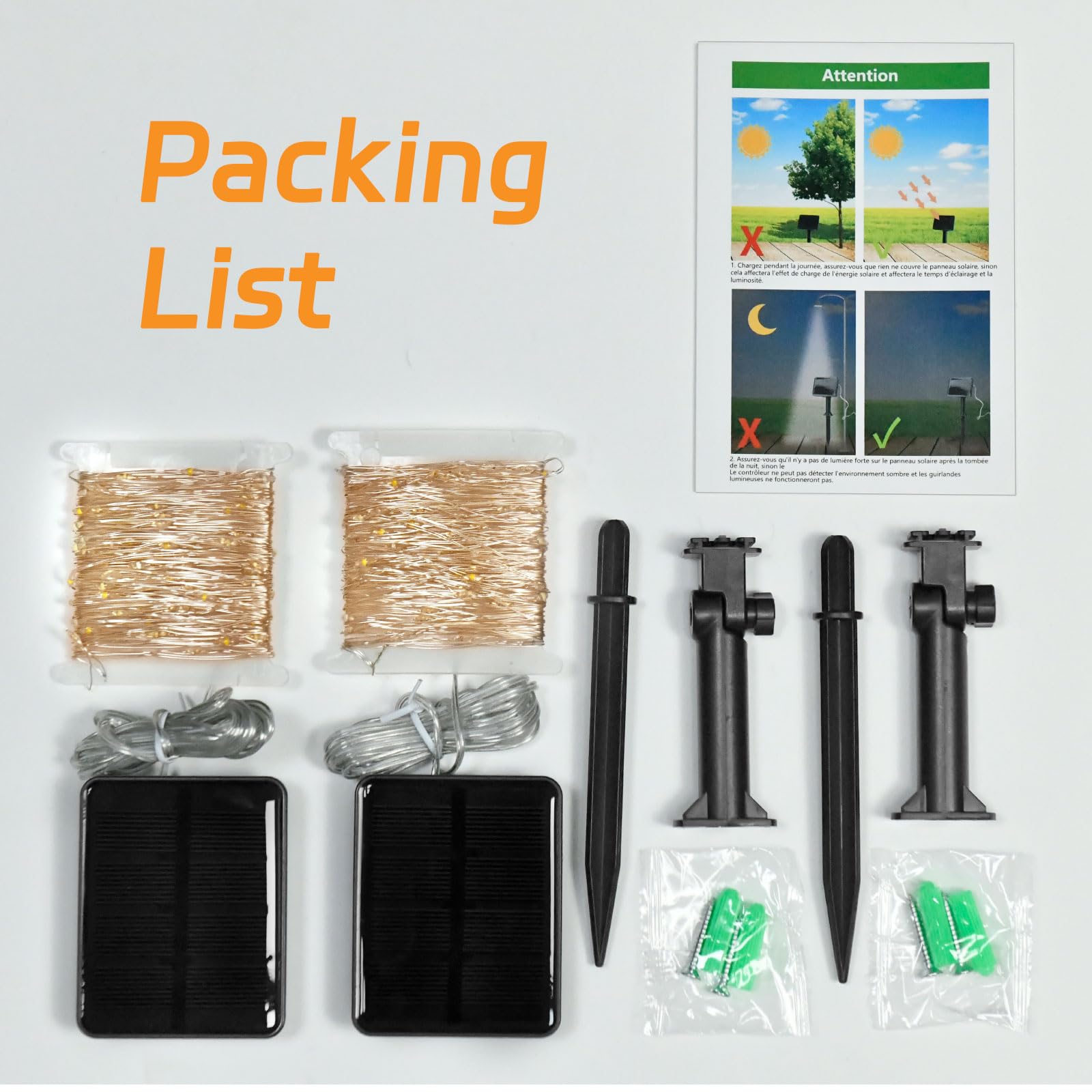 Cshare Solar Fairy Lights Outdoor Waterproof,16.4Ft 50Led Solar String Lights For Outside 8 Modes 2 Packs For Christmas Halloween Holiday Patio Backyard Garden Deorations Warm White