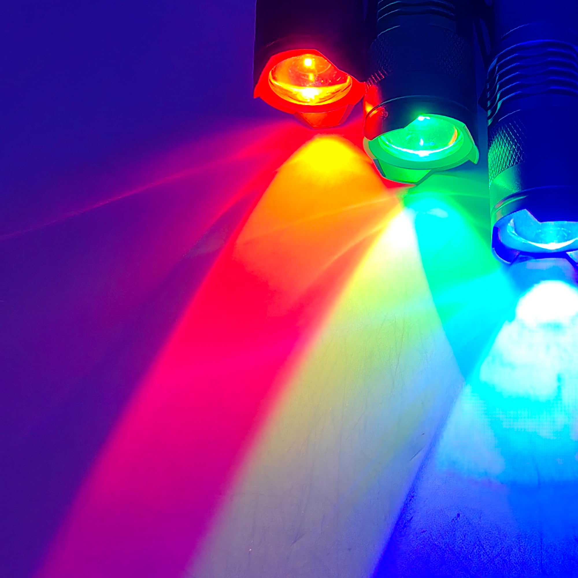 Zyunmall Multicolored Set Flashlight 3 Color Light Single Mode Led Flashlight, Red, Green, Blue Light, Rgb, Mini Flashlights, 3-Pack