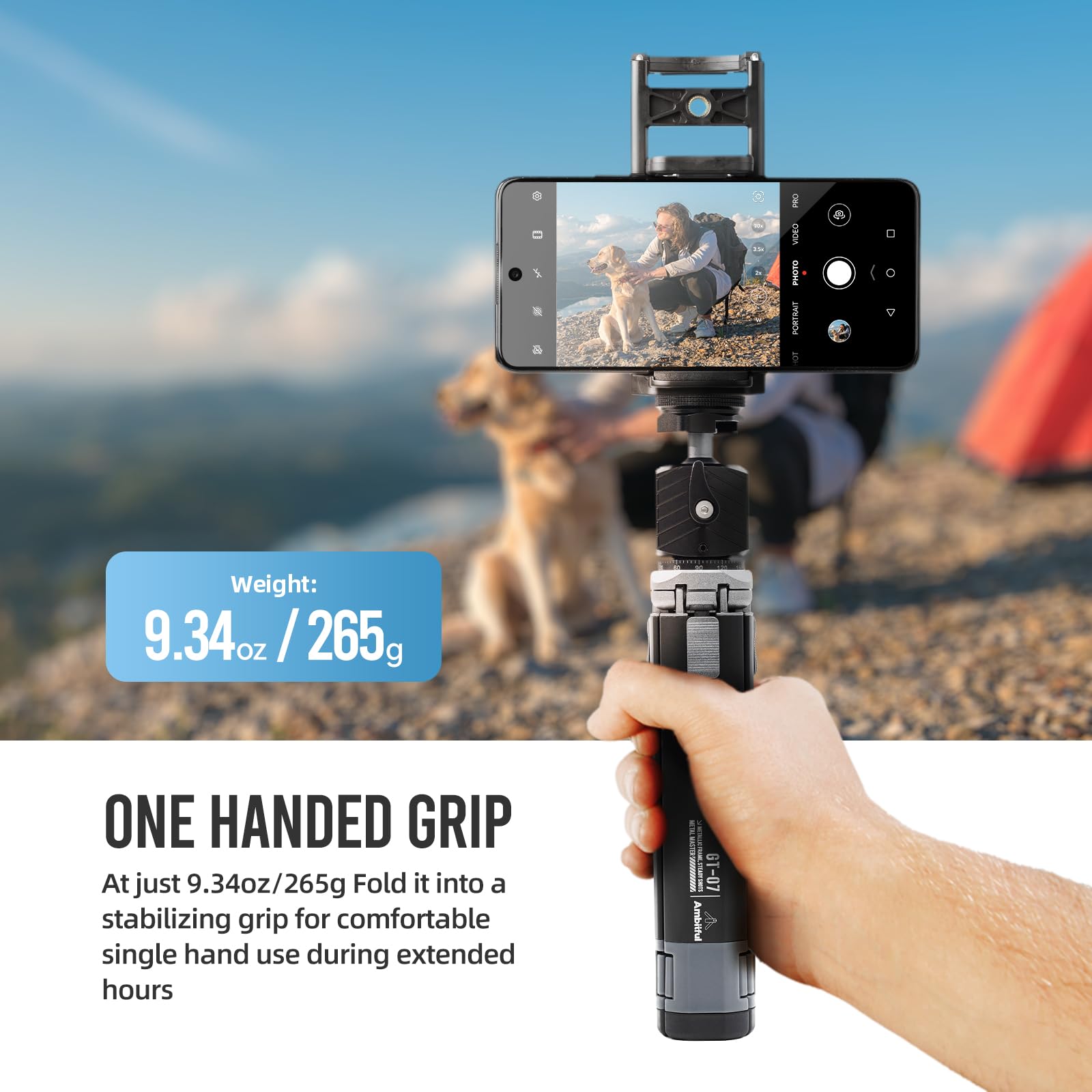 Ambitful Gt-07 Mini Tripod Stand Holder,Travel Tripod,With 360° Ball Head,Cold Shoe Mount,1/4 Inch Screw For Dslr Camera Video/Camcorder/Camera Mobile Phone Action Cam,Max. Load 6.6Lb