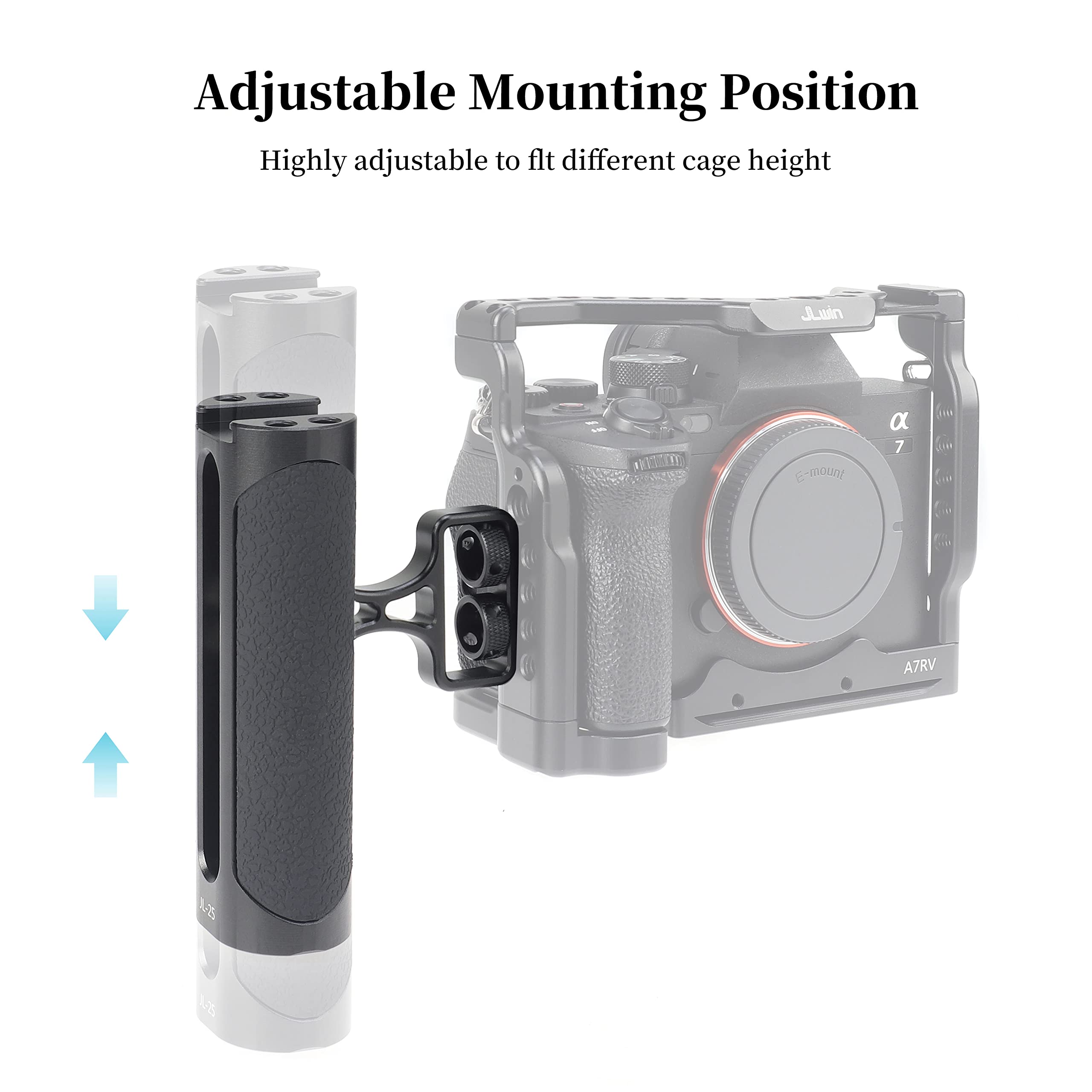 Hersmay Mini Side Handle Camera Hand Grip With 1/4"-20 Screws Stabilizer With Arri-Style Mount Screw & Cold Shoe Mount For Dslr Mirrorless Video Camera Cage