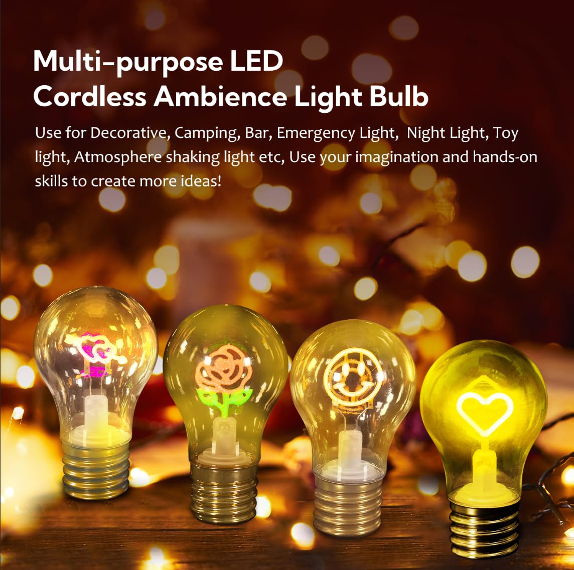 Yufaltrinx Heart Cordless Ambience Light Bulb, Pink, Usb Rechargeable Led Table Lamp, Night Light For Valentine'S Day, Wife, Girlfriend, Wedding, Home Decor Little Moon Light Lamp, 3 Brightness Settings