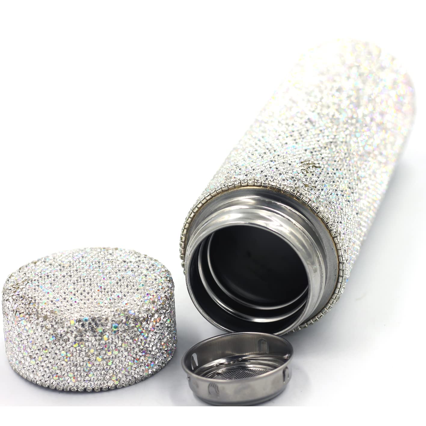 Bling Rhinestone Stainless Steel Water Bottle - 17Oz Vacuum Insulated Diamond Tumbler